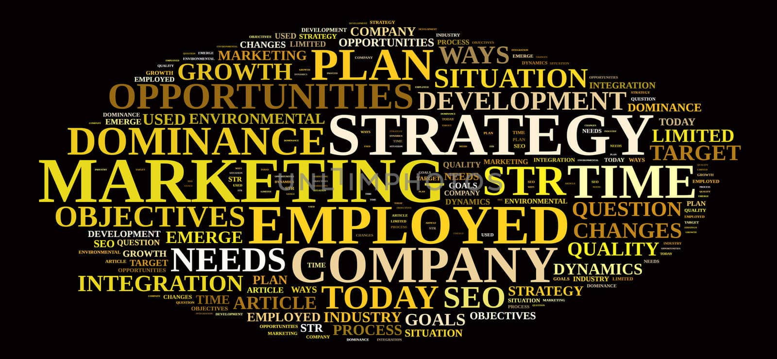 Marketing strategy illustration word cloud concept