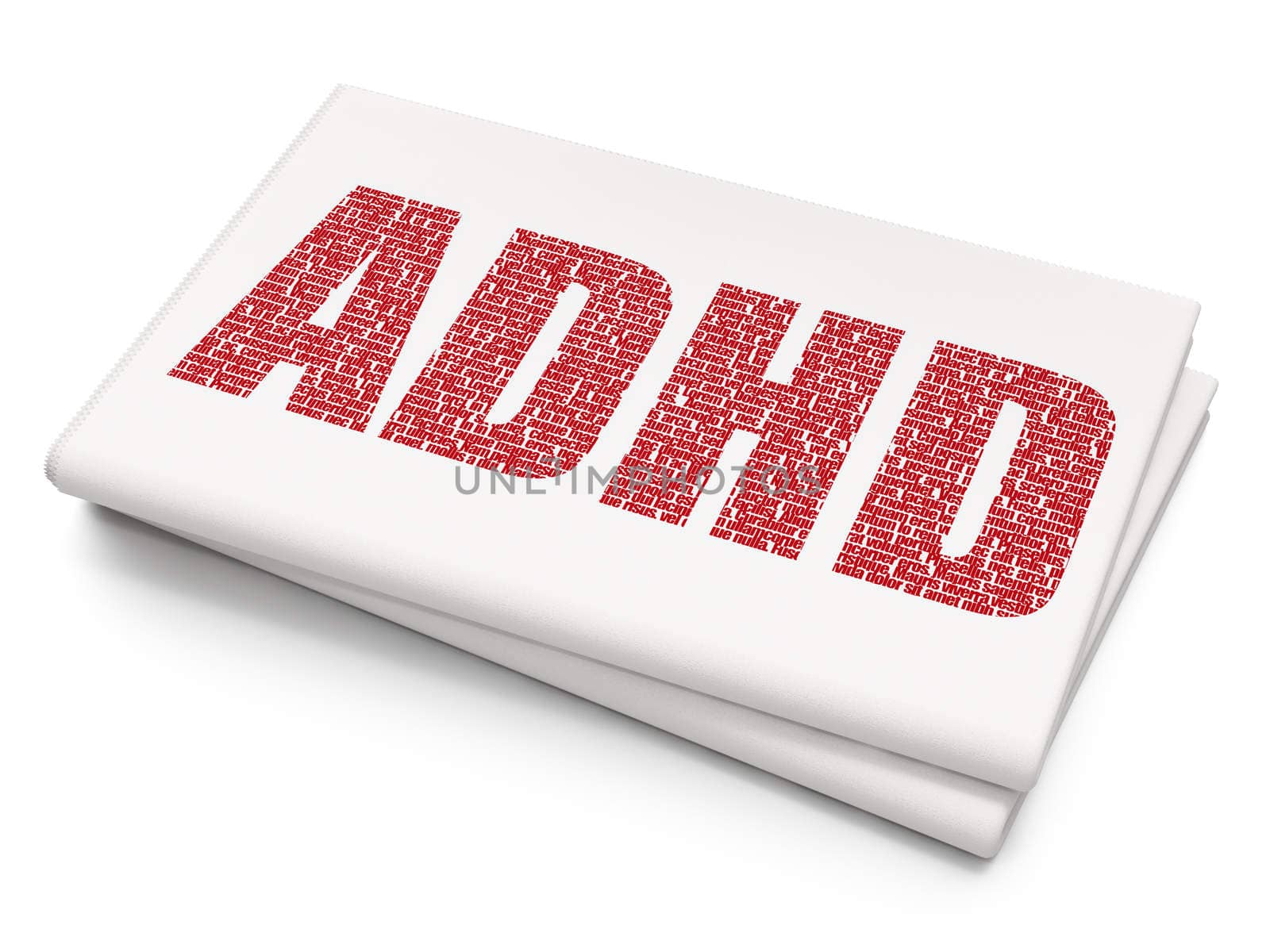 Health concept: ADHD on Blank Newspaper background by maxkabakov