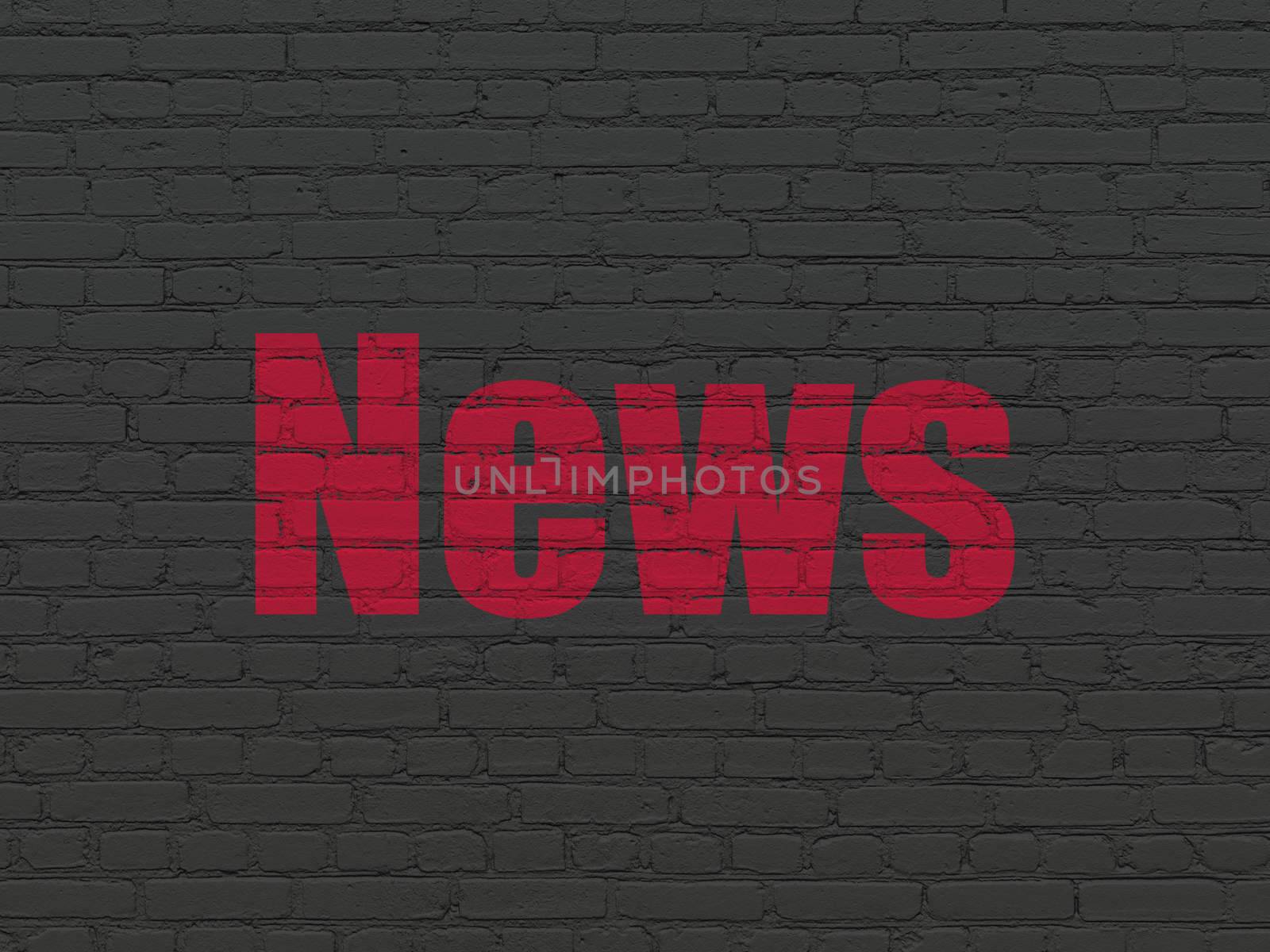 News concept: News on wall background by maxkabakov