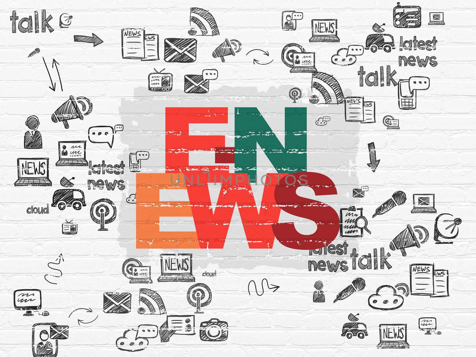 News concept: E-news on wall background by maxkabakov