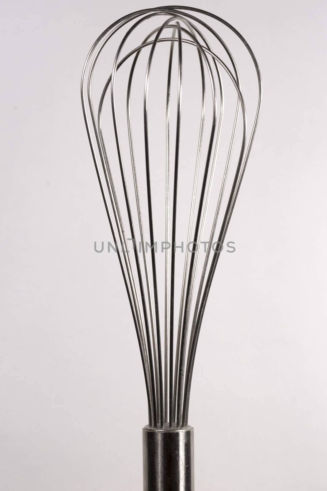 Balloon Whisk Close Up on white/grey background.