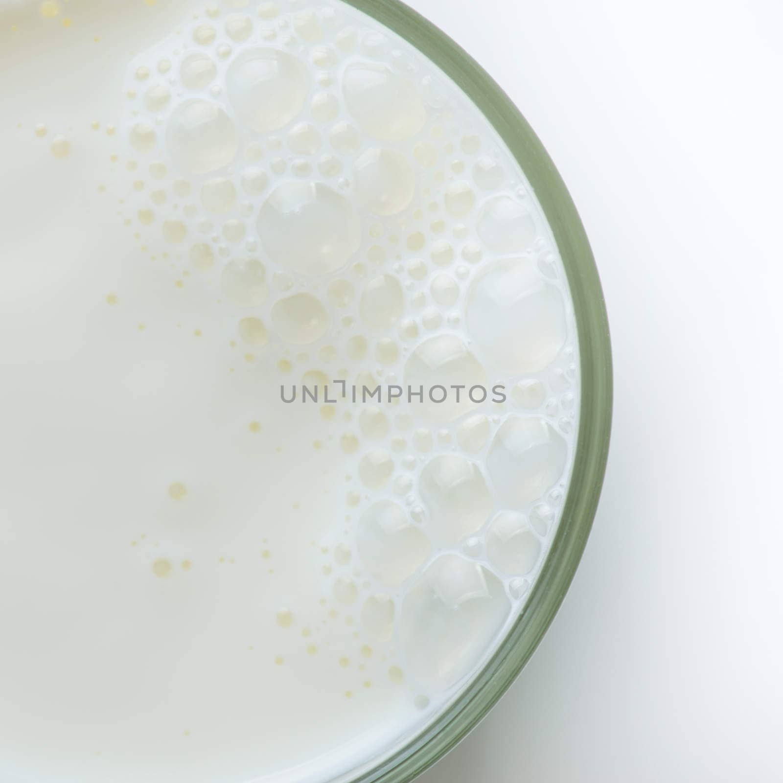 glass milk with frothy