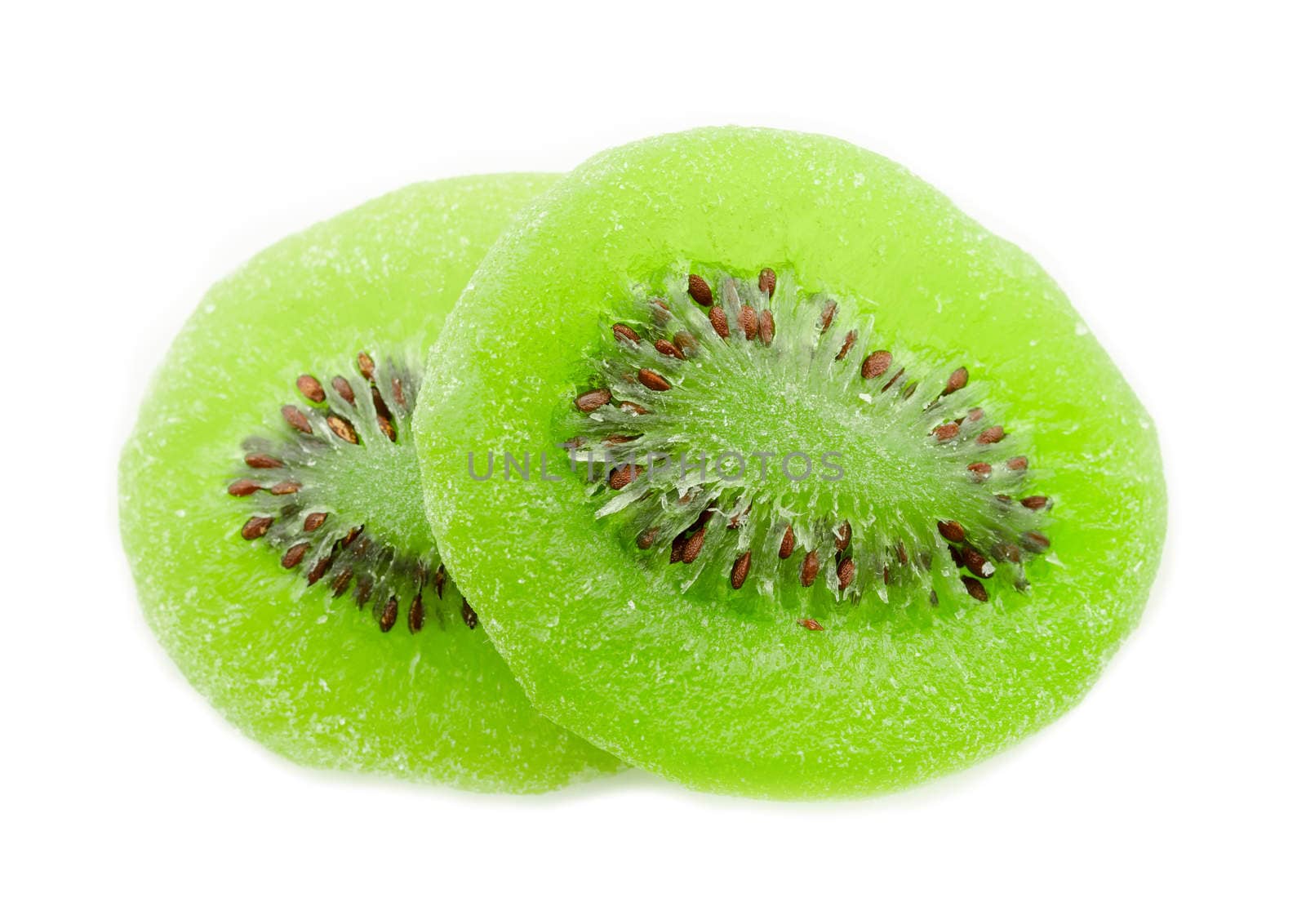 Dried kiwi isolated on white background