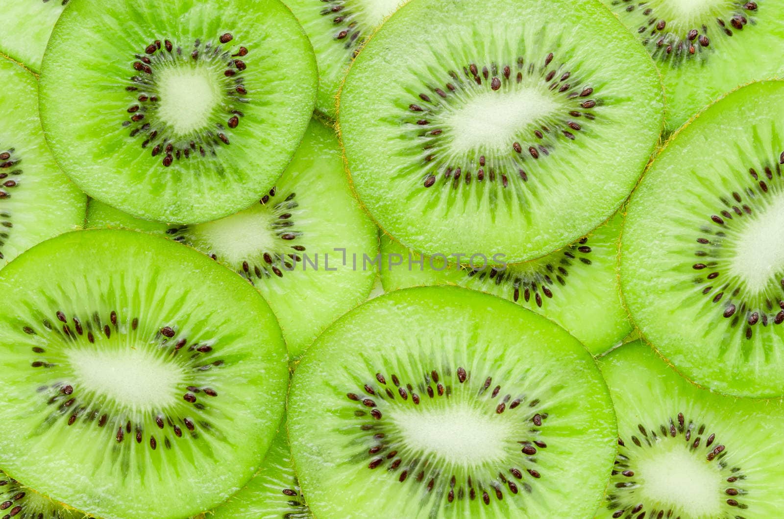 Close up kiwi slices texture as background