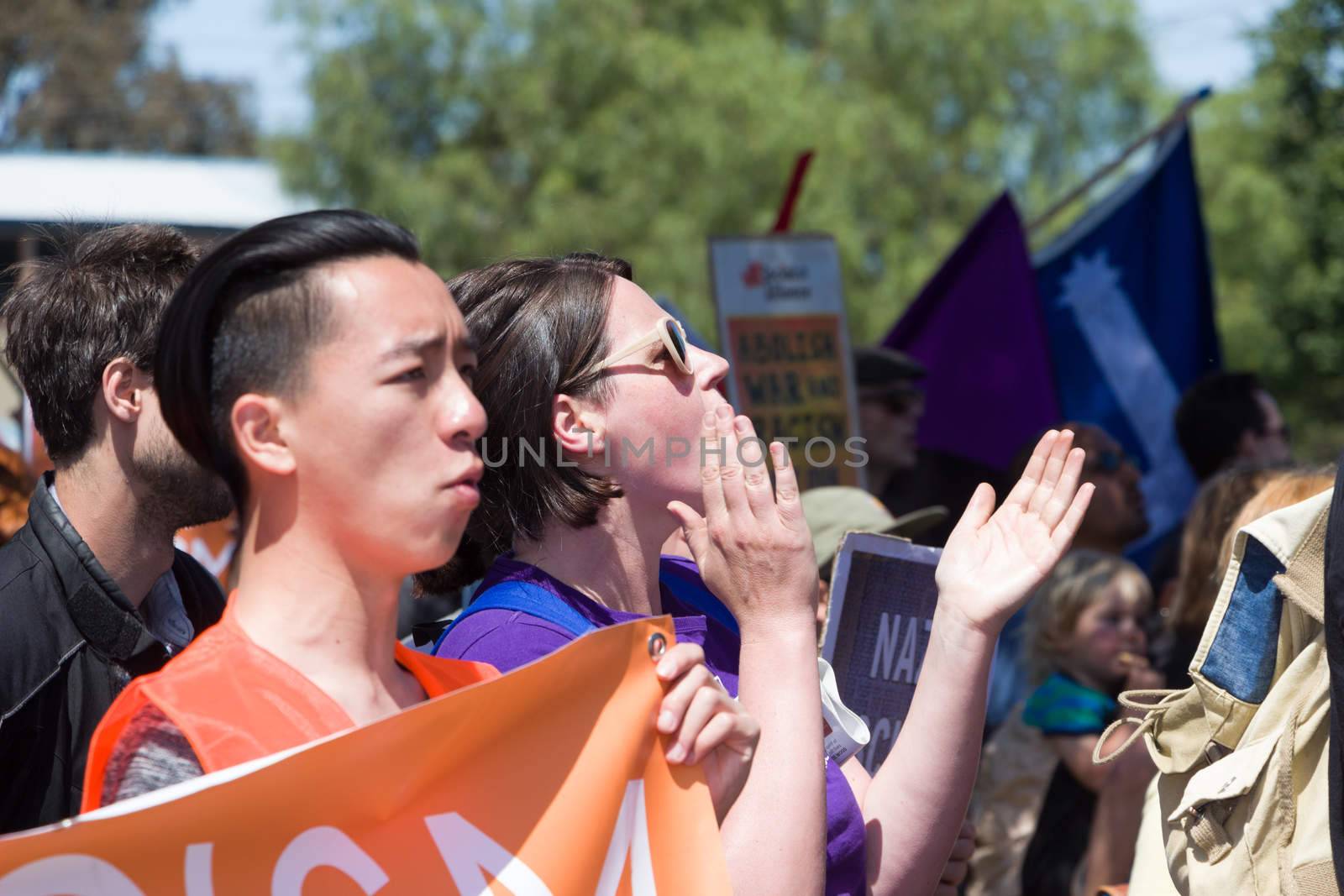 Anto Racism protesters clash with Reclaim Australia by davidhewison