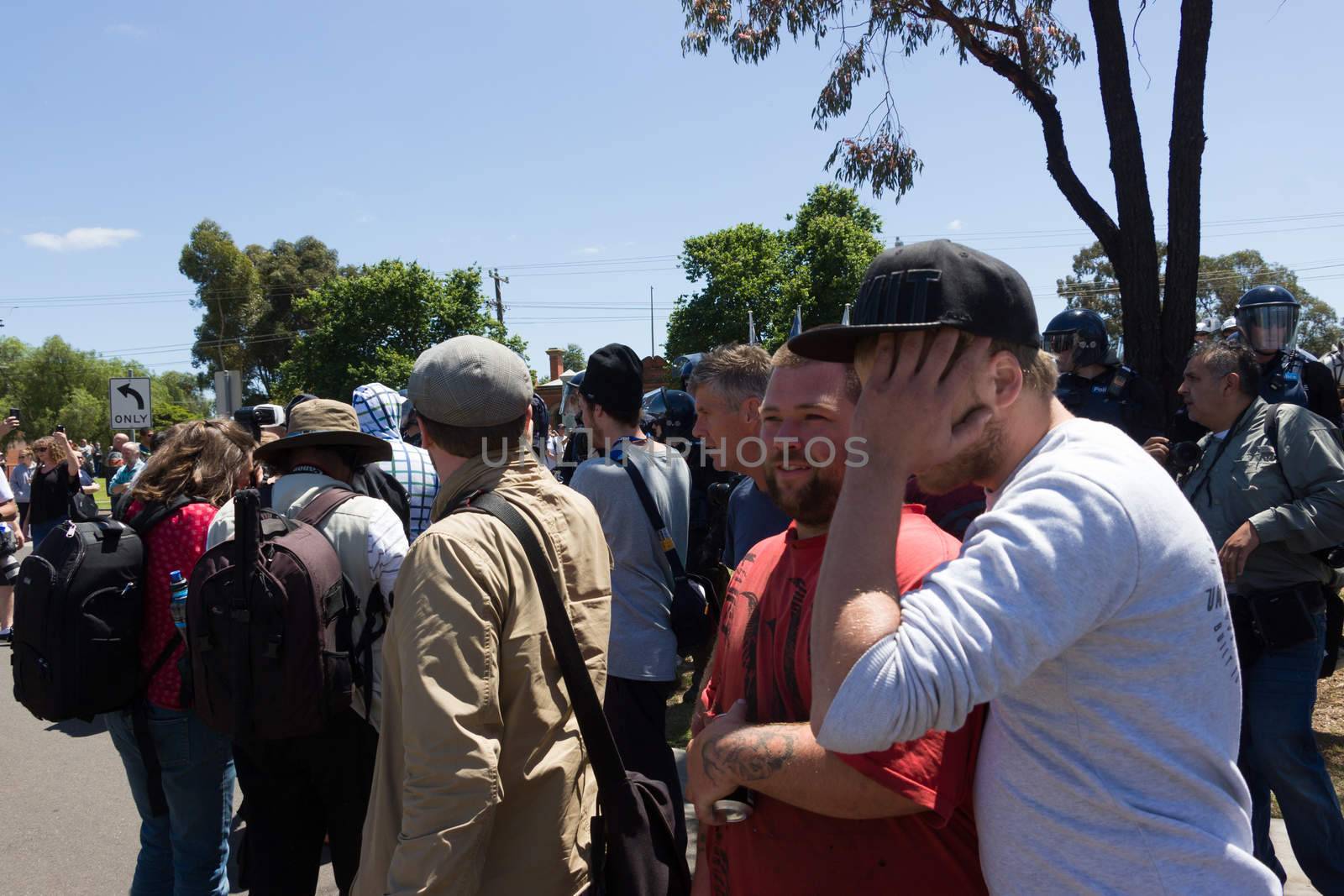 Anti Racism protesters clash with Reclaim Australia by davidhewison