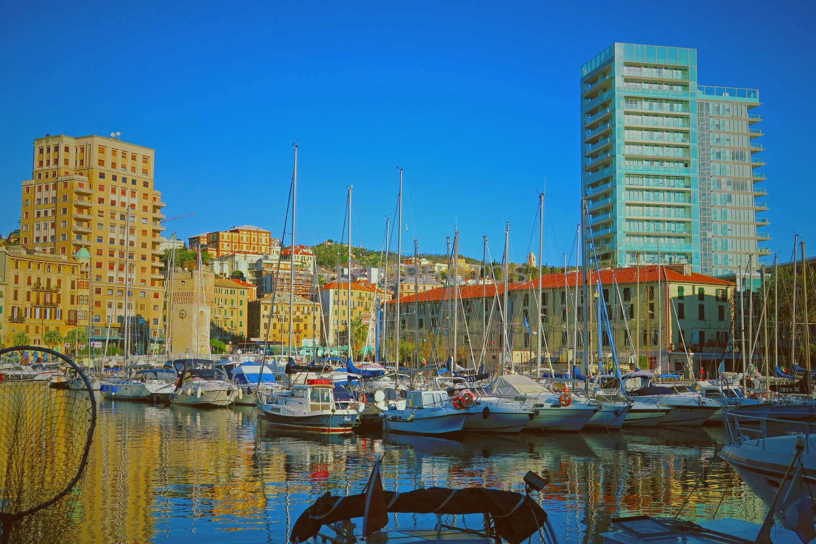 View of the port of Savona in Liguria