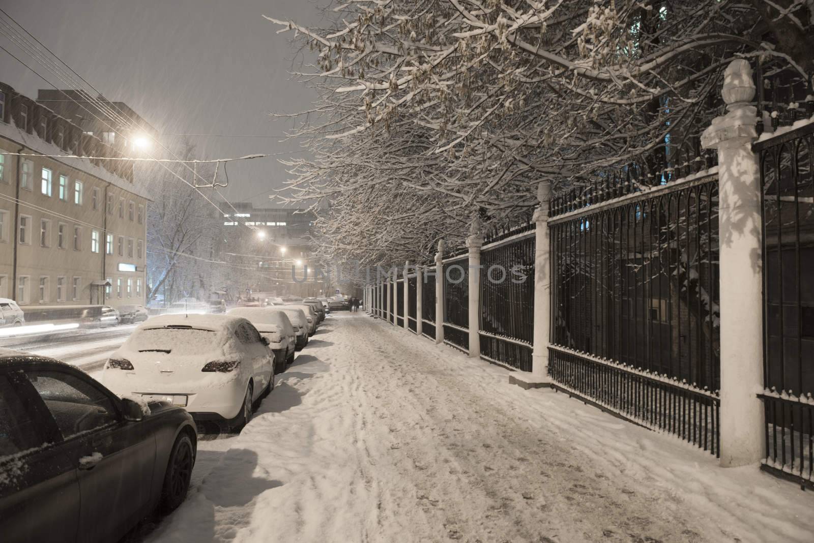  Urban winter night. by Alenmax