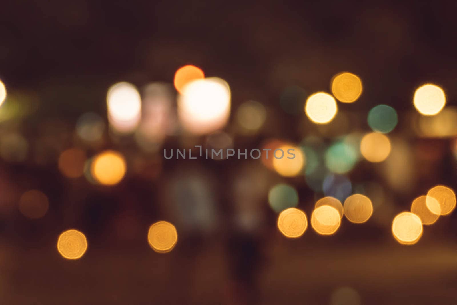 blurred city lights in the night, bokeh background, abstract background