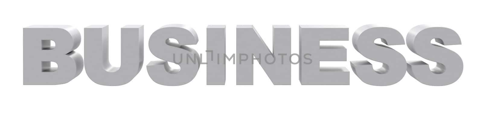 Word business on isolated white background, front view
