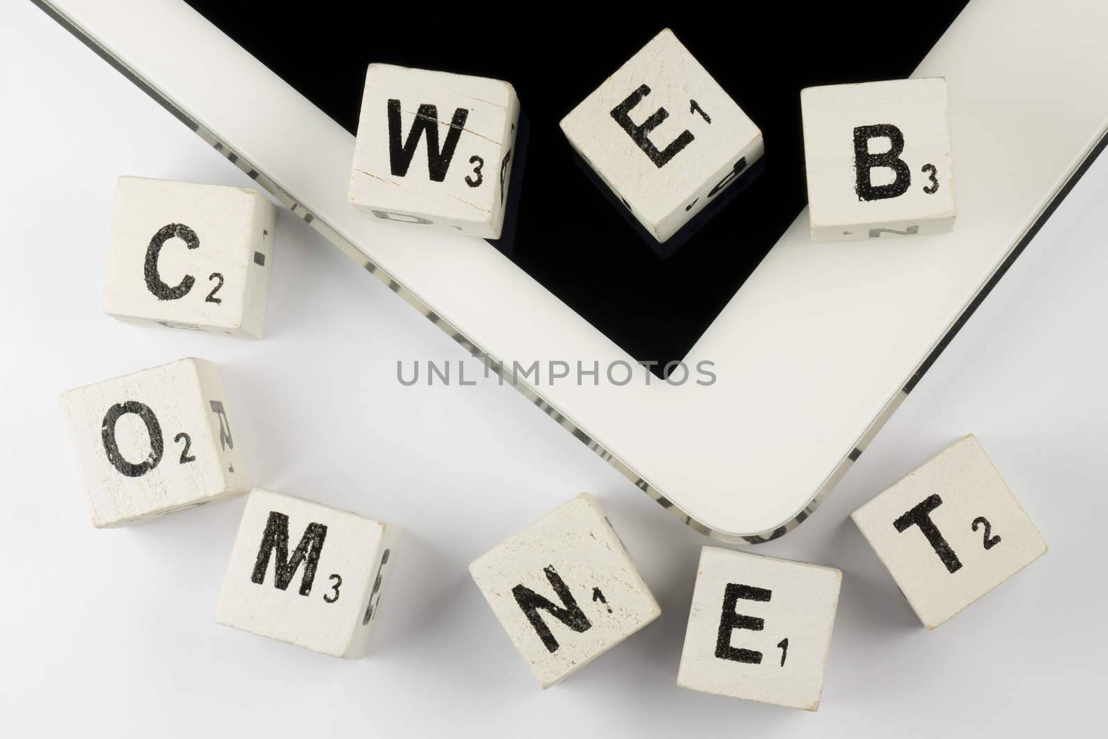 Tablet with old wooden letters
 by Tofotografie