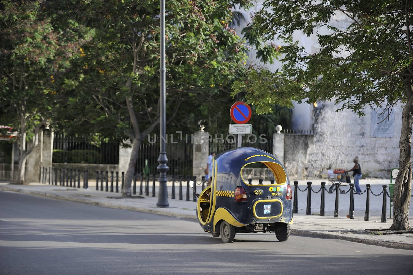 Old Havana, Cuba, -  August  2013. Apart from the most famous attraction - riding a retro car of 20's - 50's, the tourists in Cuba can use nice taxis.