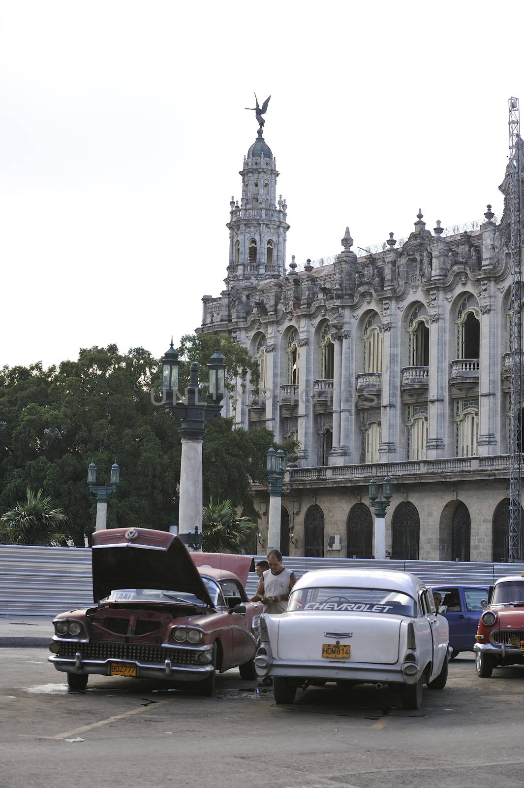 Havana, Cuba, August 2013.  Paseo de Marti. View at the Havana Theater.
