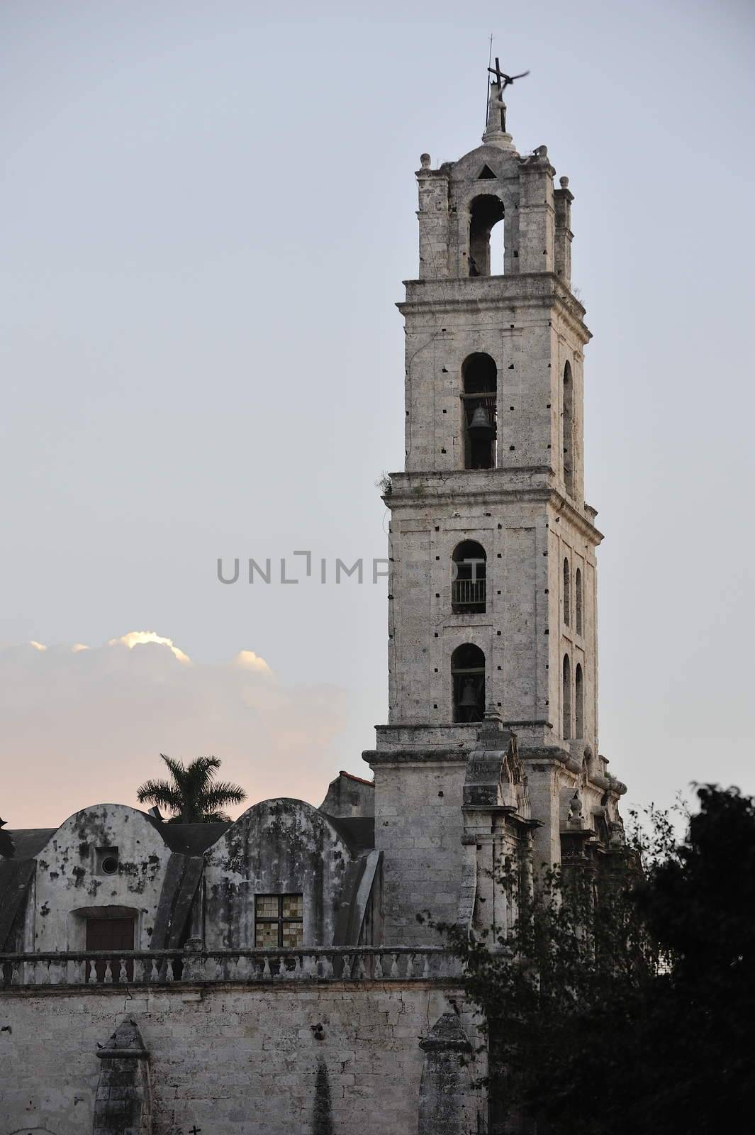 Center of the old Havana city in Cuba, view at the architectural monuments.