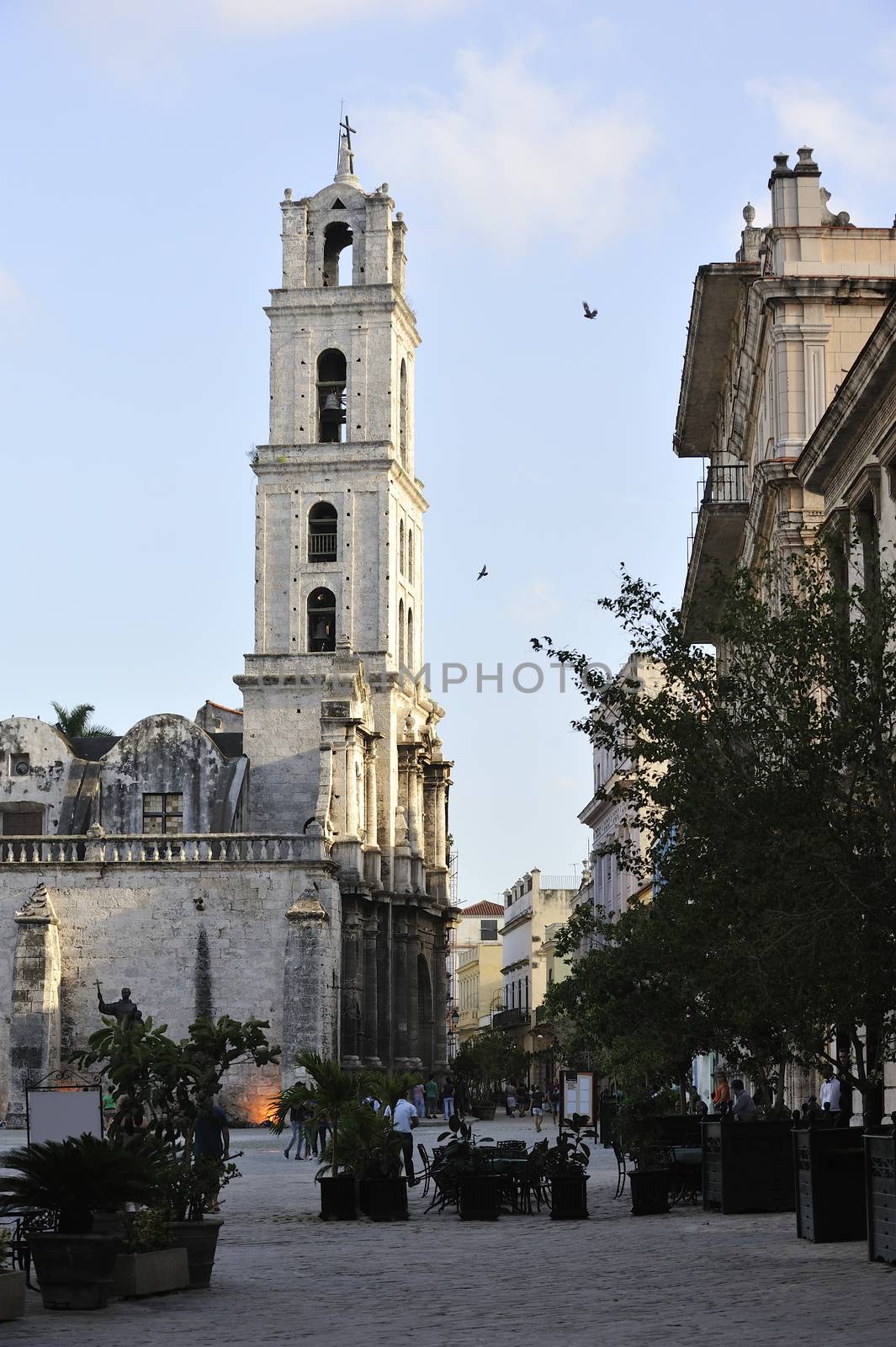 Havana, Cuba, August 2013.  The Iglesia y Monasteio de San Francisco de Asis in the Plaza of the same name in Havana Vieja.