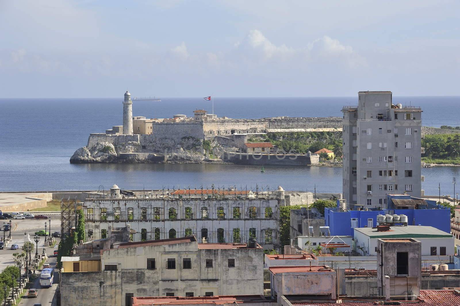 Center of the old Havana city in Cuba, view at the architectural monuments.