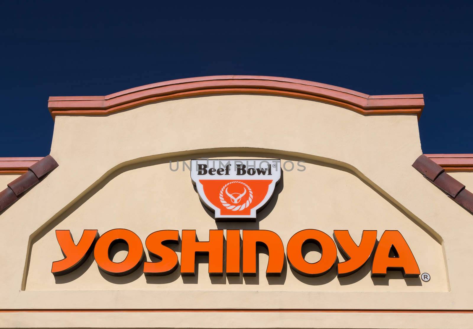 Yoshinoya Beef Bowl Restaurant Exterior and Sign. by wolterk
