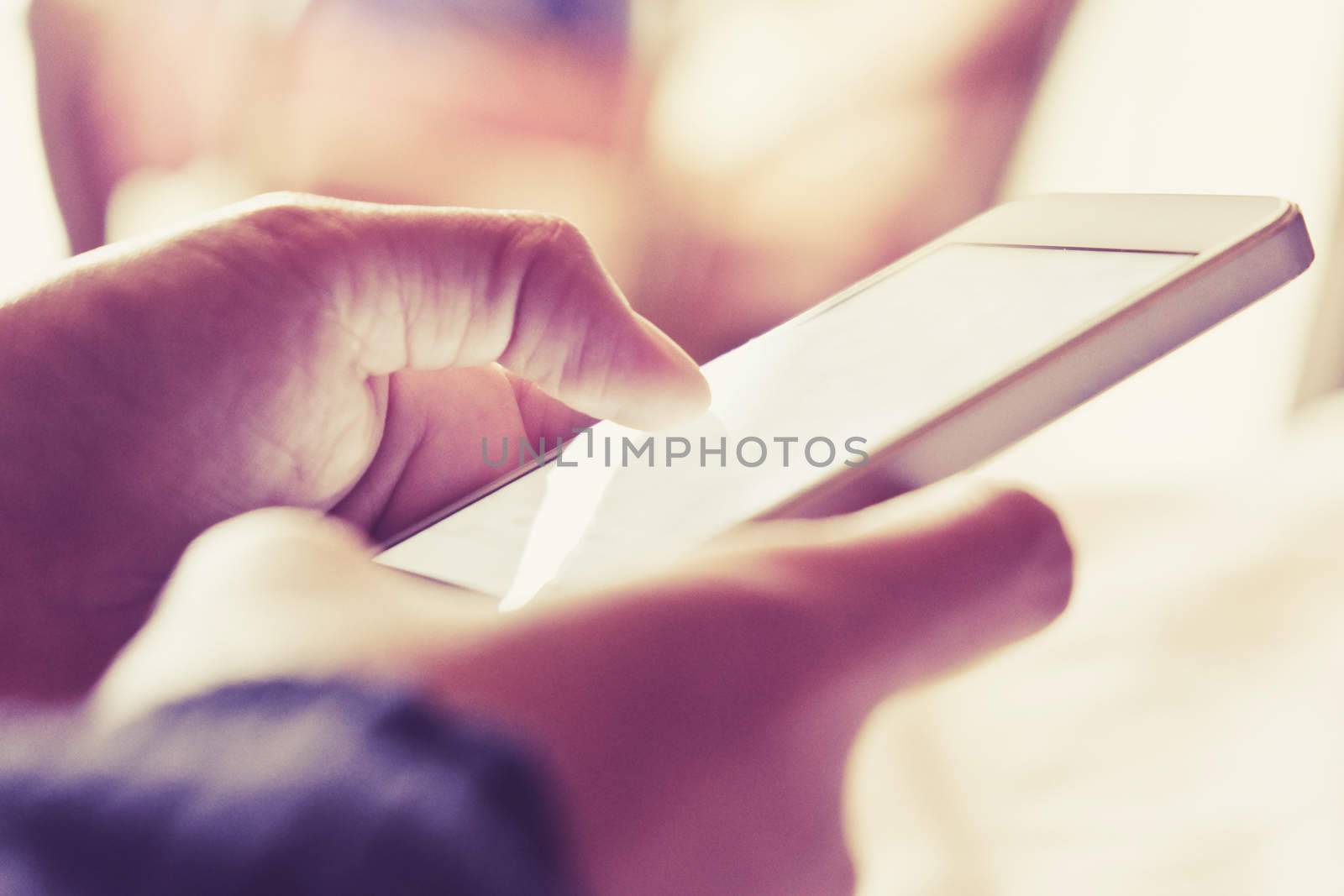 Woman Using a Smart Phone background