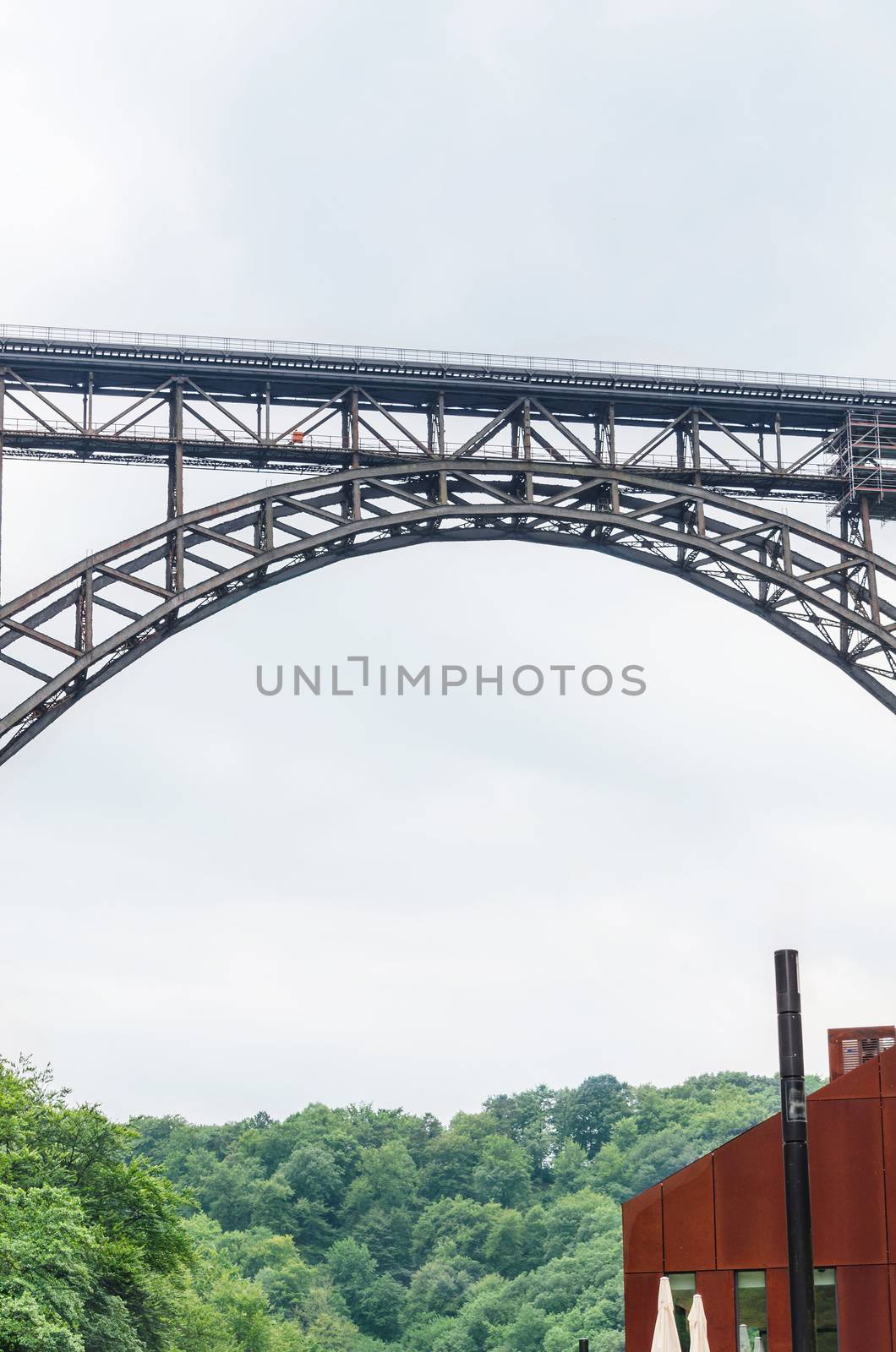 The Müngstener bridge is the highest railway bridge in Germany. Until 1918 it was called Kaiser Wilhelm Bridge.
Year of construction in 1894 and has a height of 107 m and a total length of 465 m.
