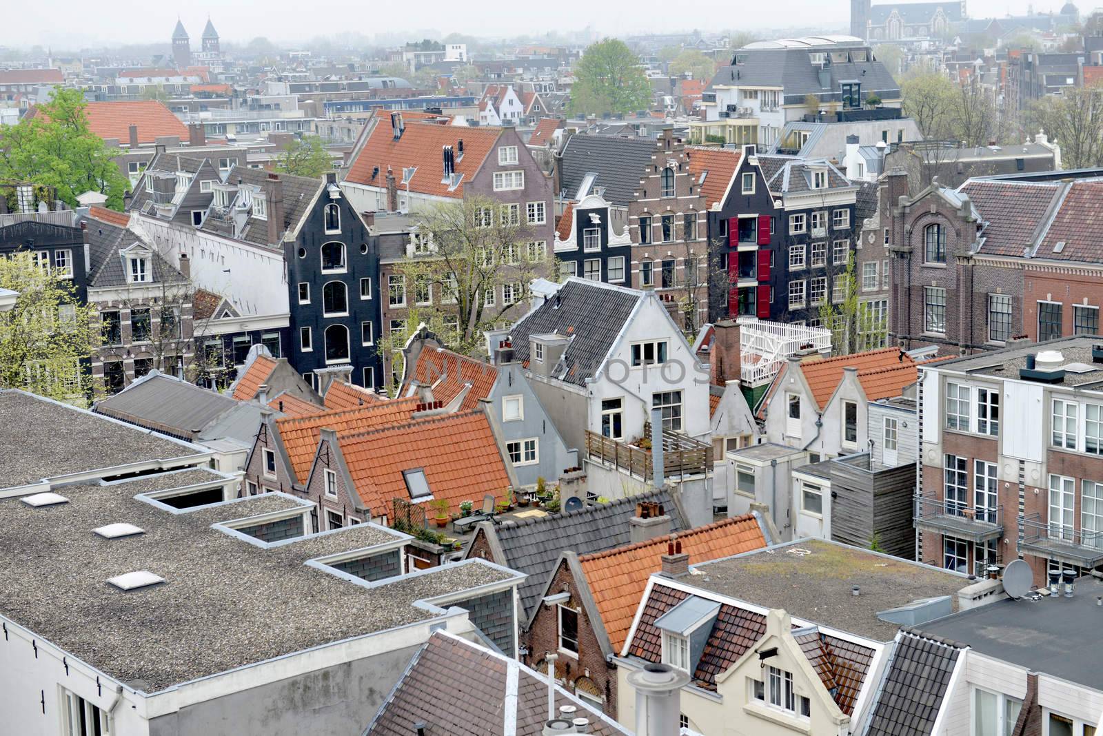 View over Amsterdam, the Netherlands. 