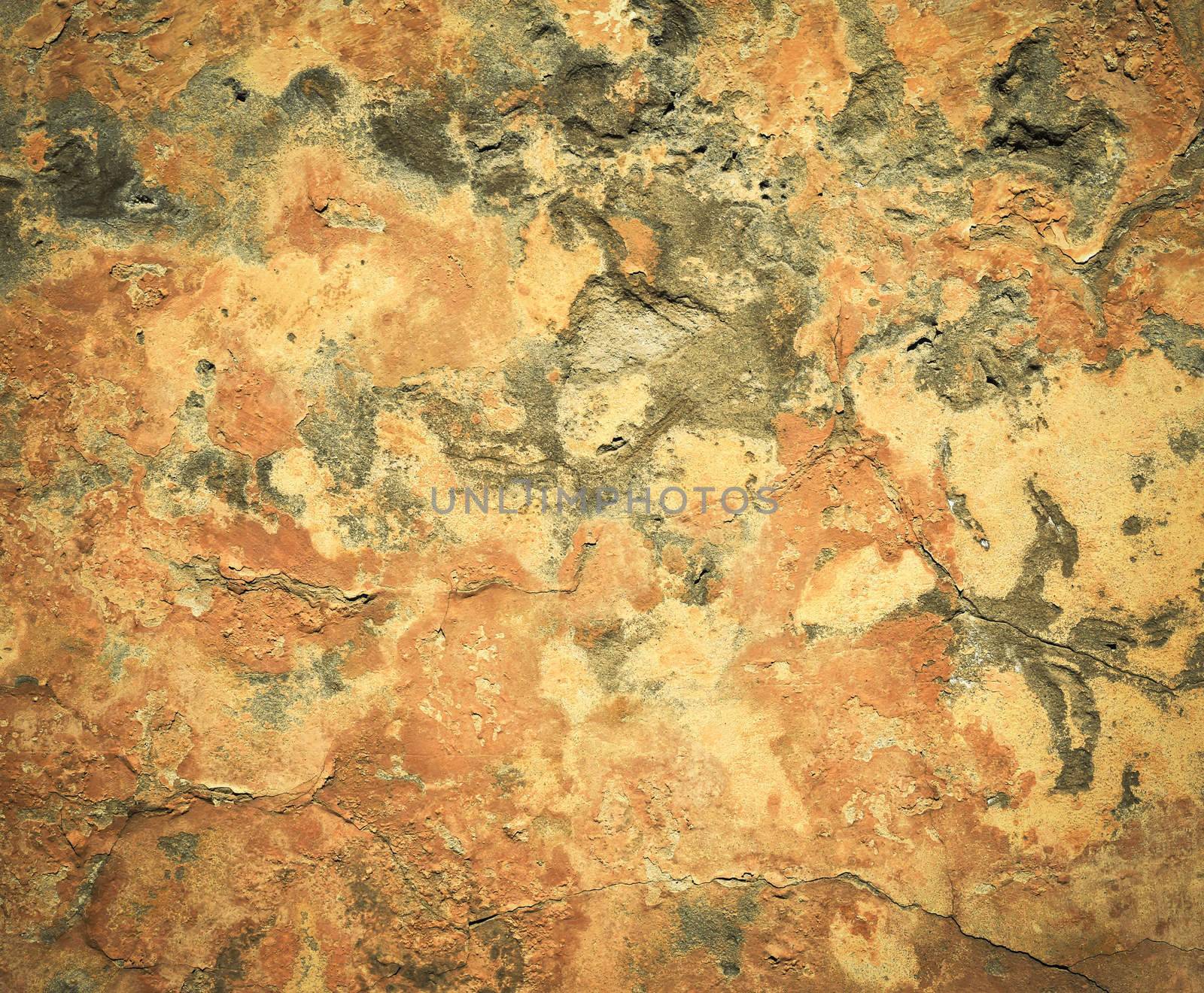 abstract background or texture old sand plaster ocher paint