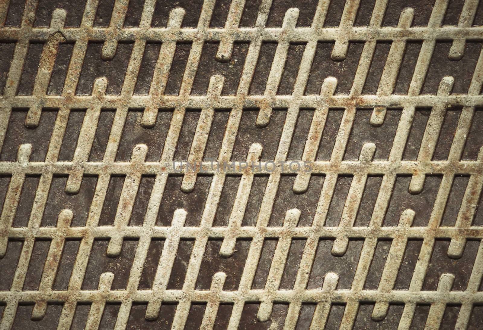 abstract background or texture rusty iron lid with a pattern