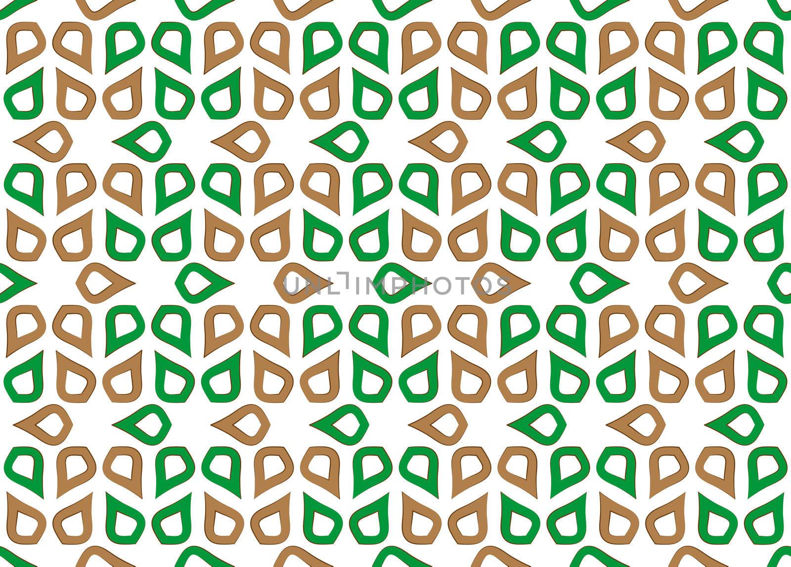 background or fabric pattern stylized green and brown leaves
