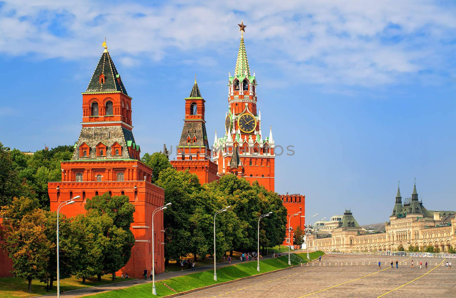 Red square and Moscow Kremlin towers, Moscow, Russian Federation