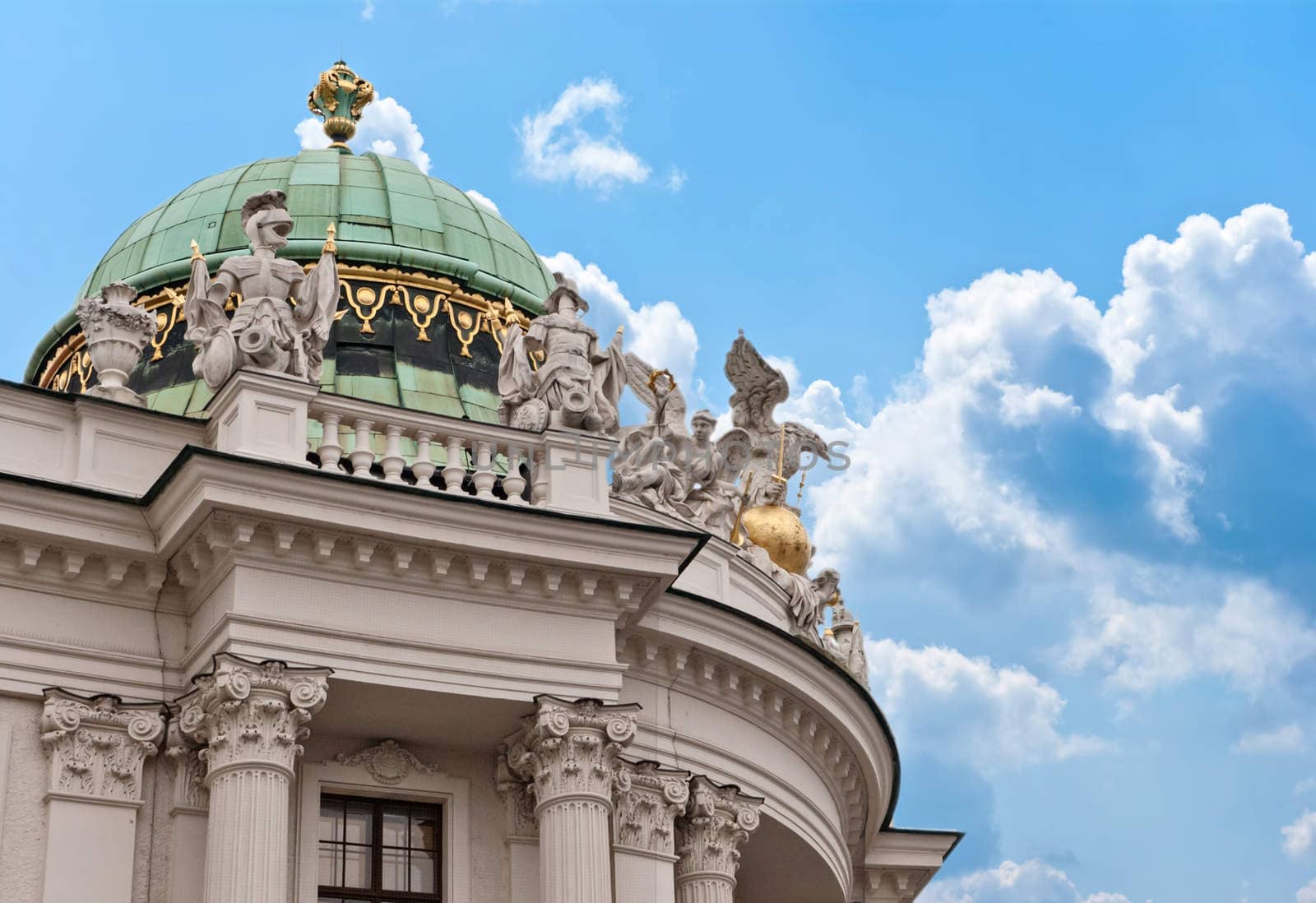 Vienna, Austria. Hofburg Palace seen from Michaelerplatz,  Habsburg Empire landmark in Vienn