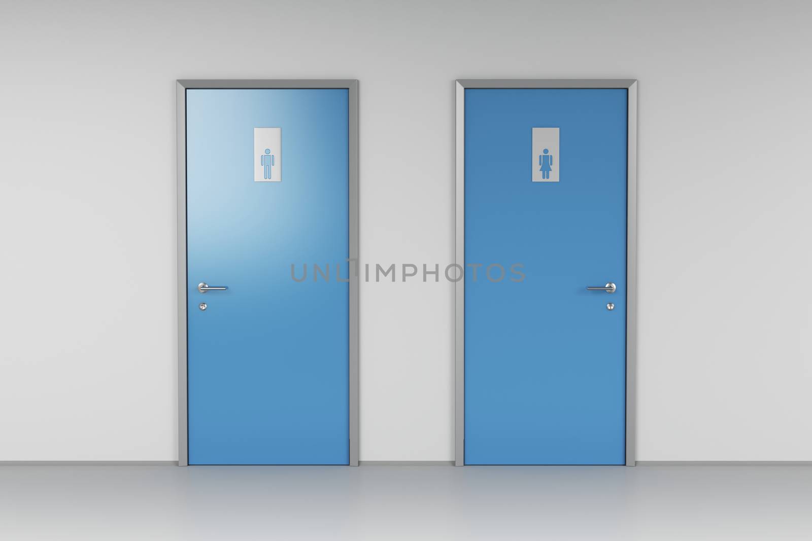 Toilet doors for male and female genders