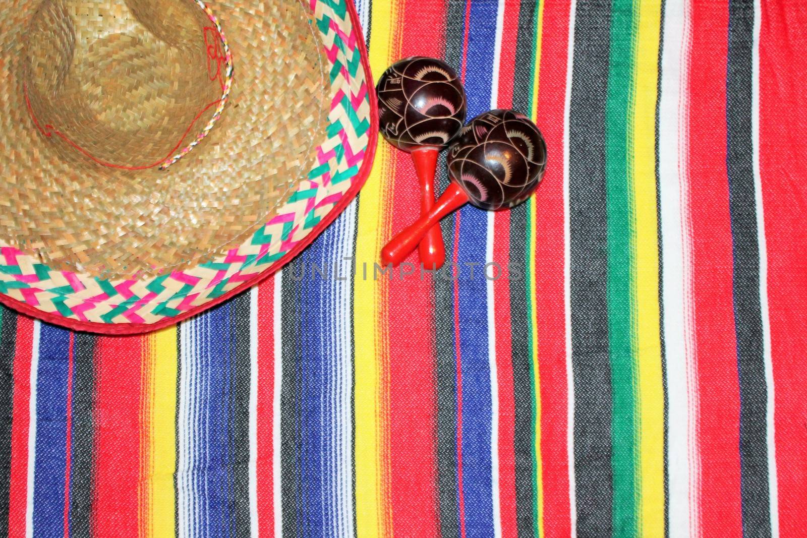 Mexico traditional cinco de mayo rug poncho maracas sombrero by cheekylorns