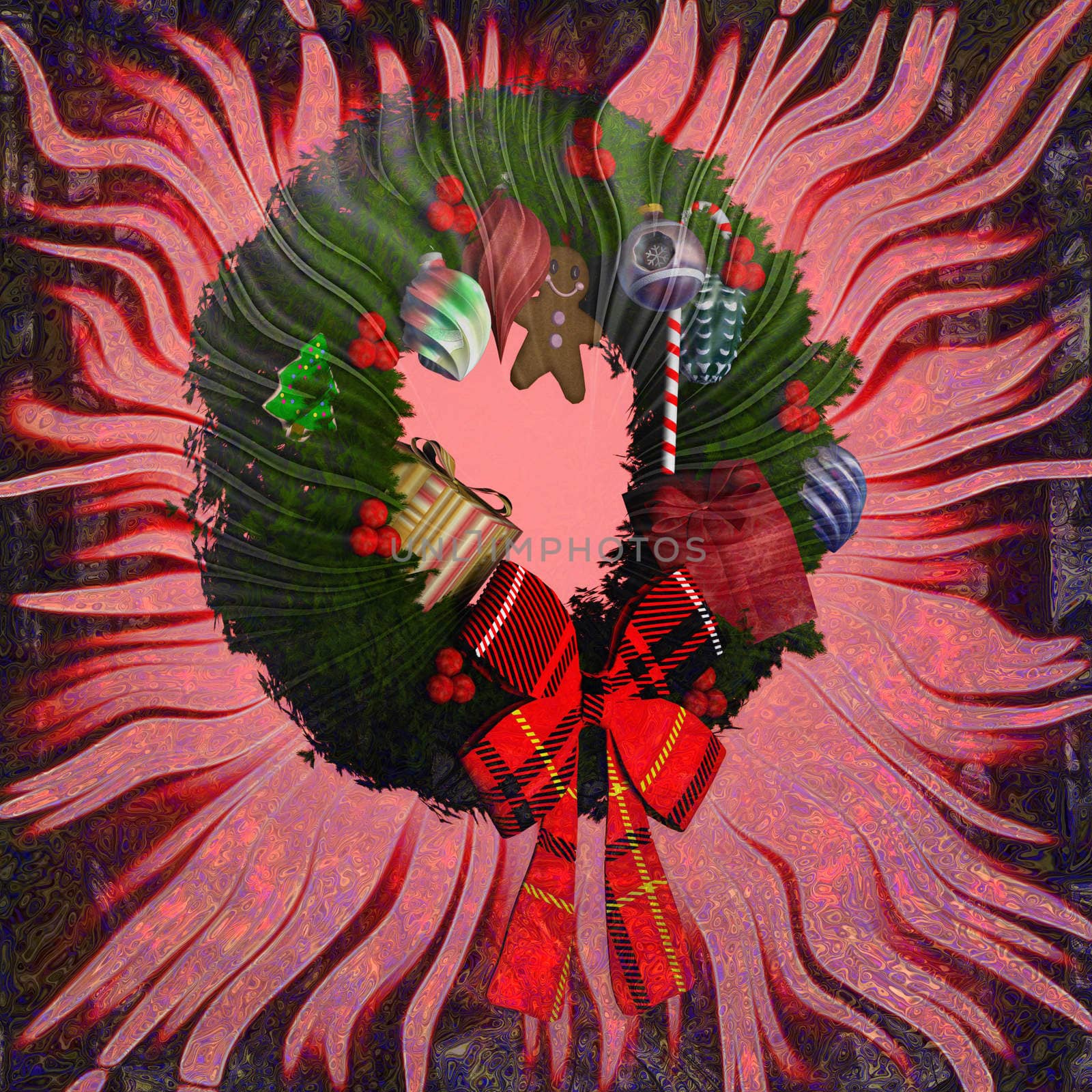 Christmas wreath on a abstract background