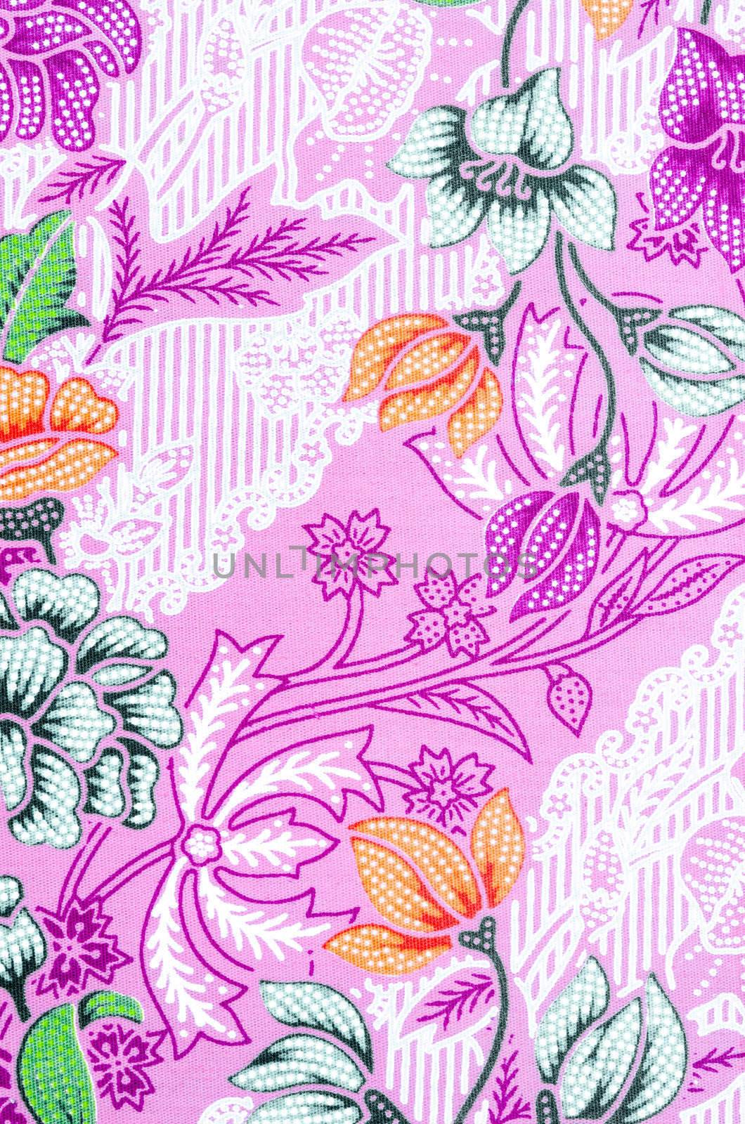 Beautiful pink batik patterns of traditional Thailand.