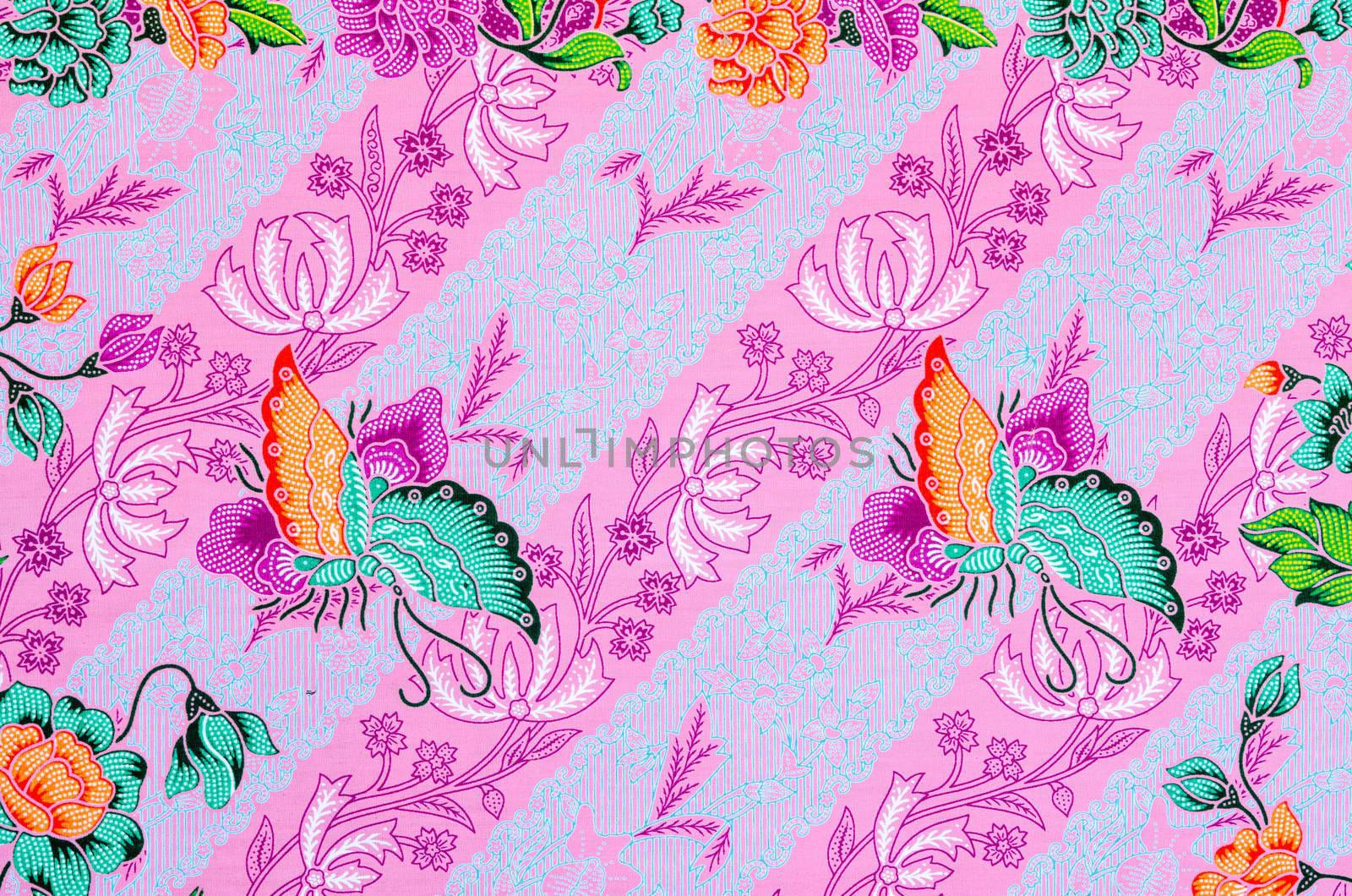 batik sarong pattern background in Thailand, traditional batik sarong in Asian