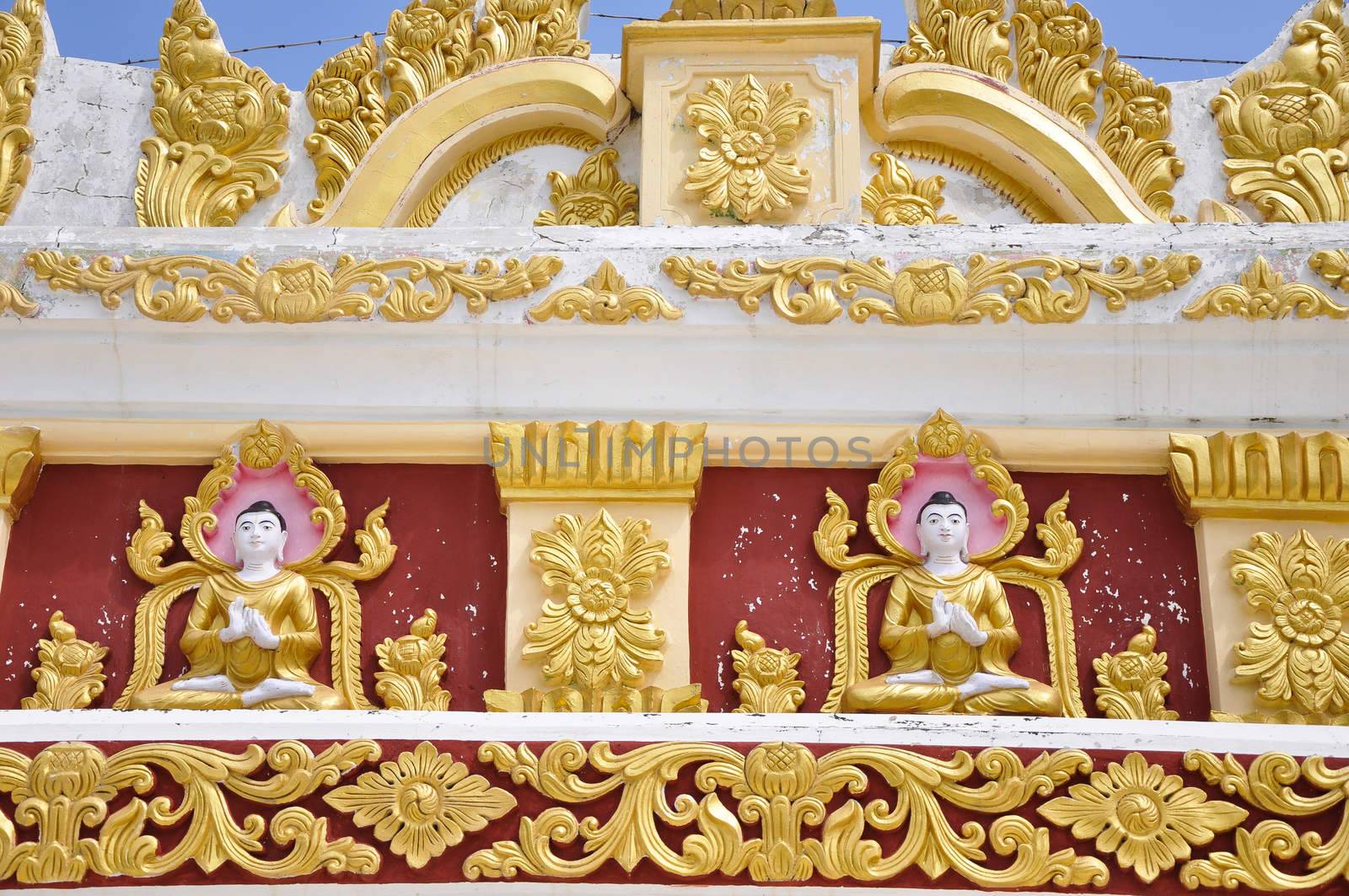 Buddha decorated on Mandalay Hill by siraanamwong