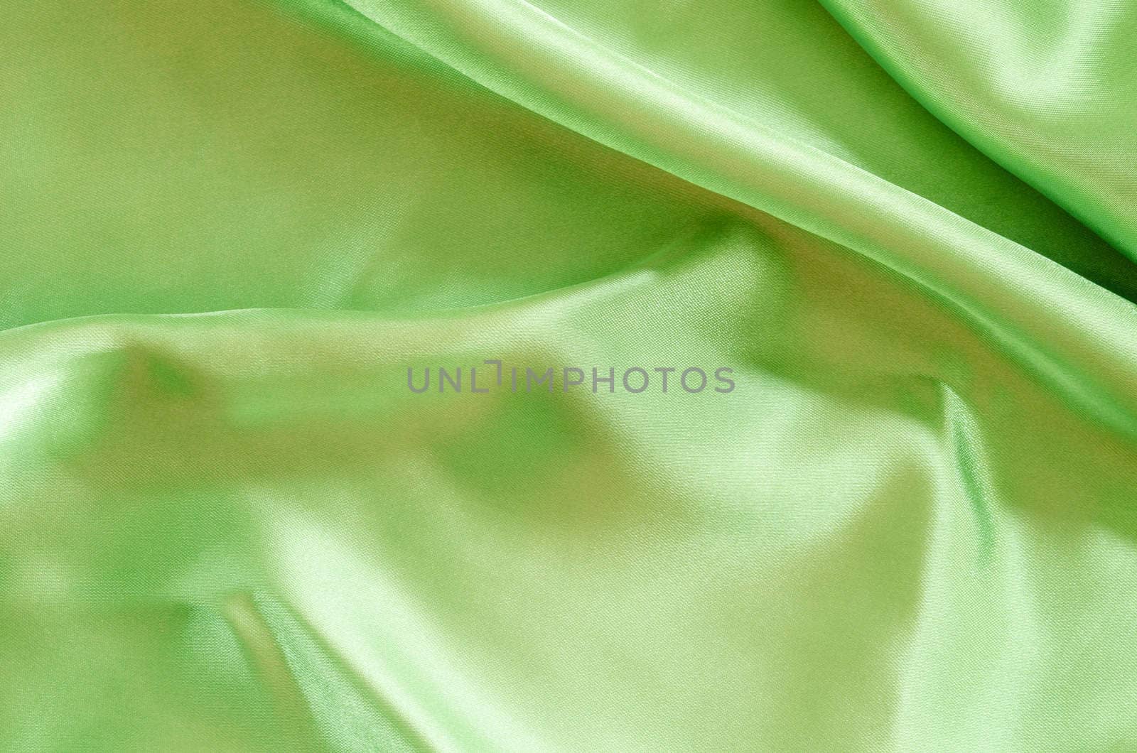 Green Silk Fabric for Drapery Abstract Background