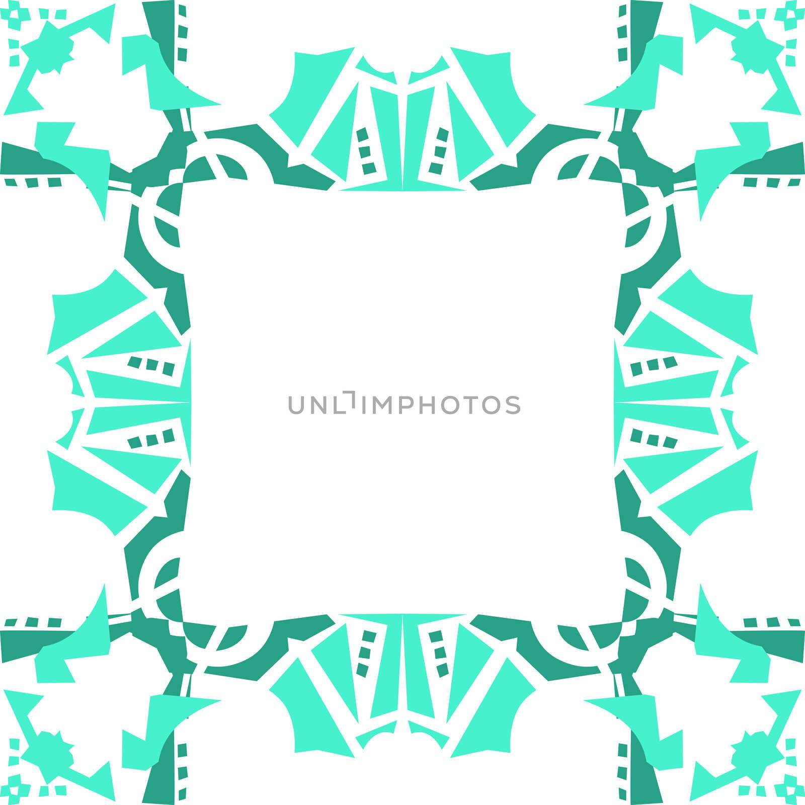 Seamless background frame background in green on white
