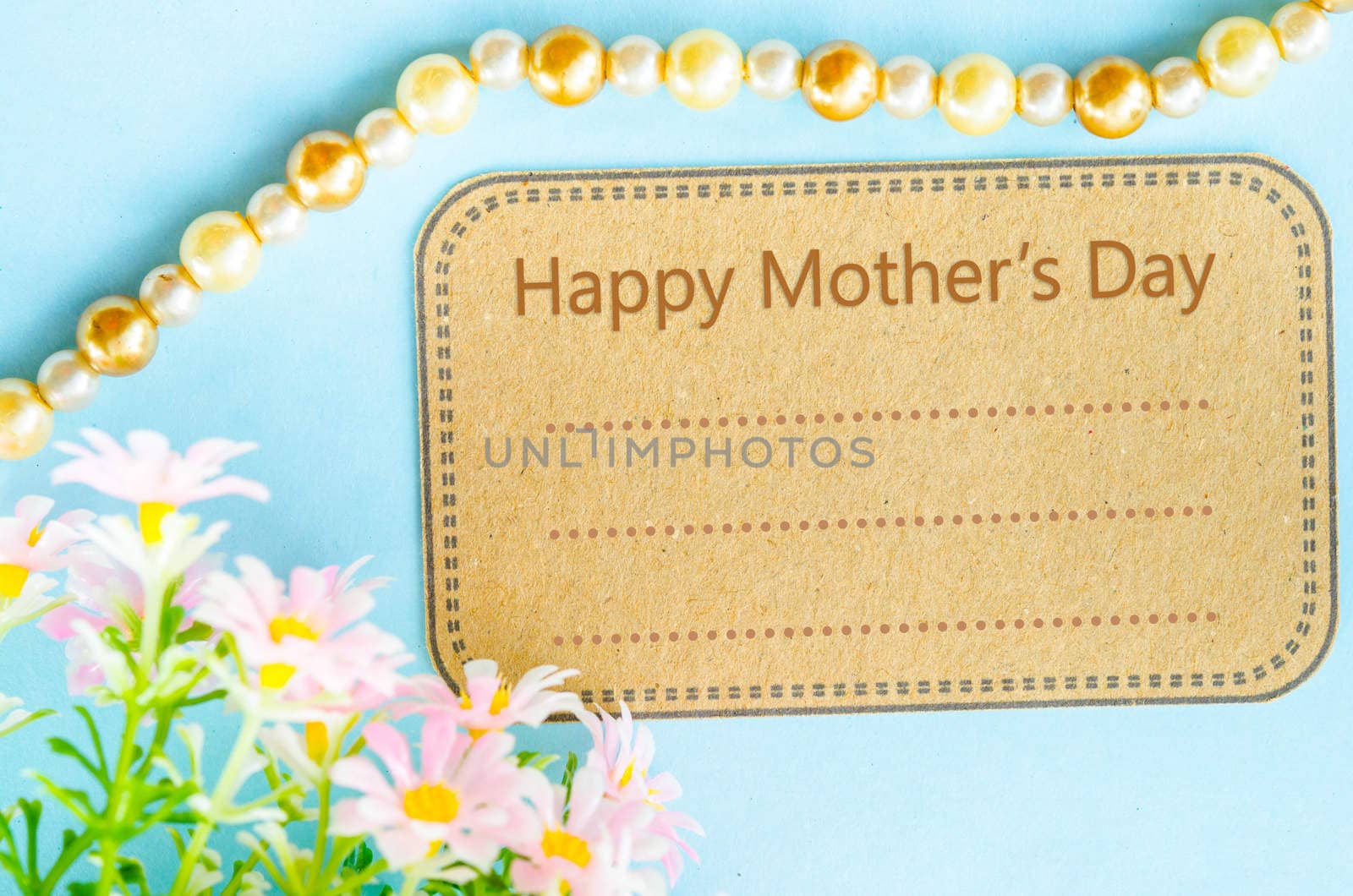 Happy mother's day on brown paper tag by Gamjai