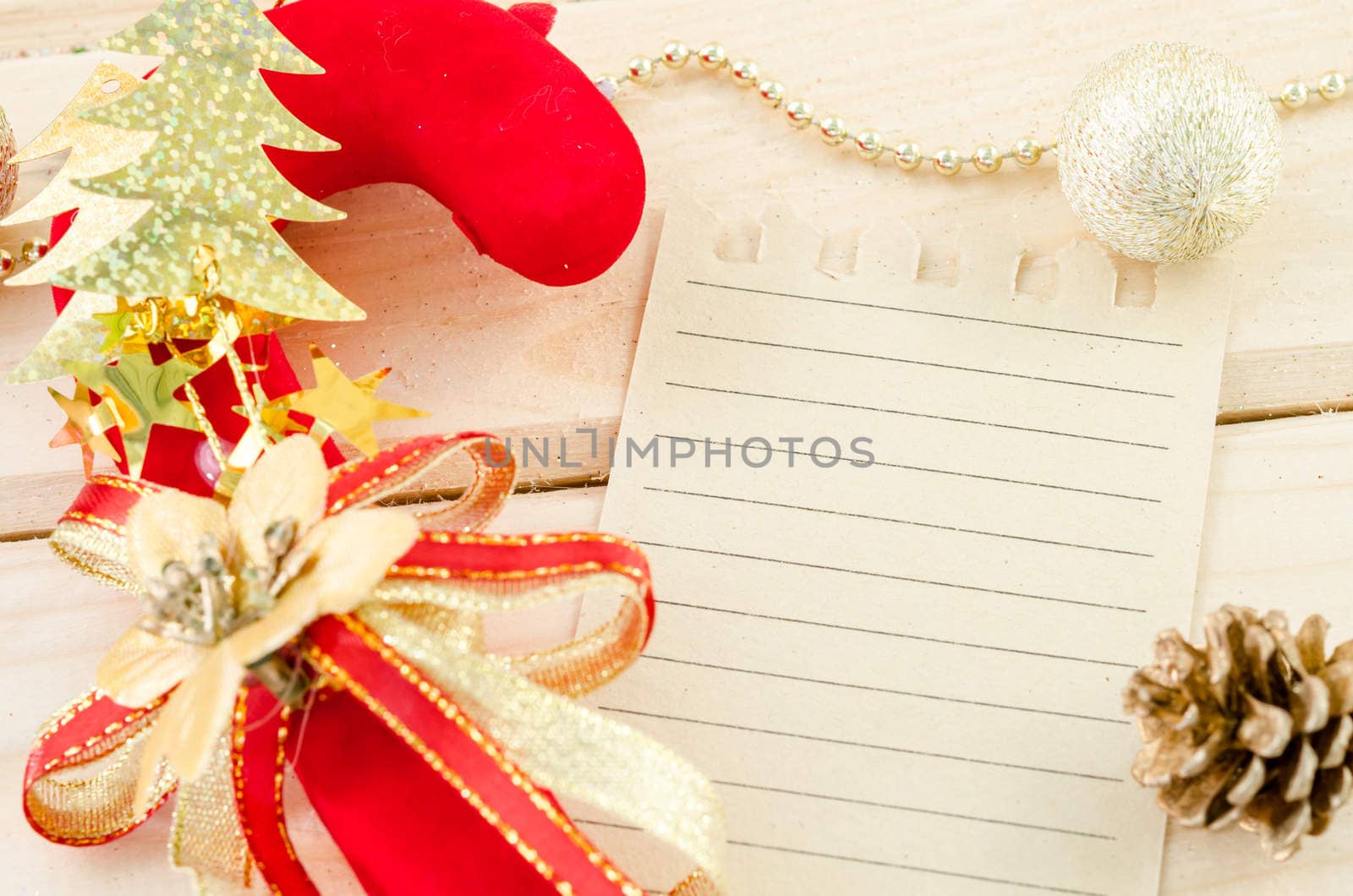 blank old paper sheer, pen and decorations by Gamjai