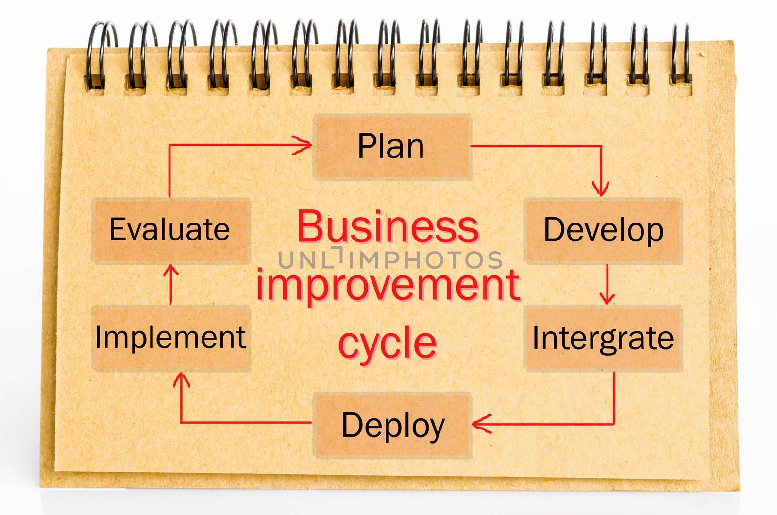 Business improvement cycle process, business concept for presentations and reports.