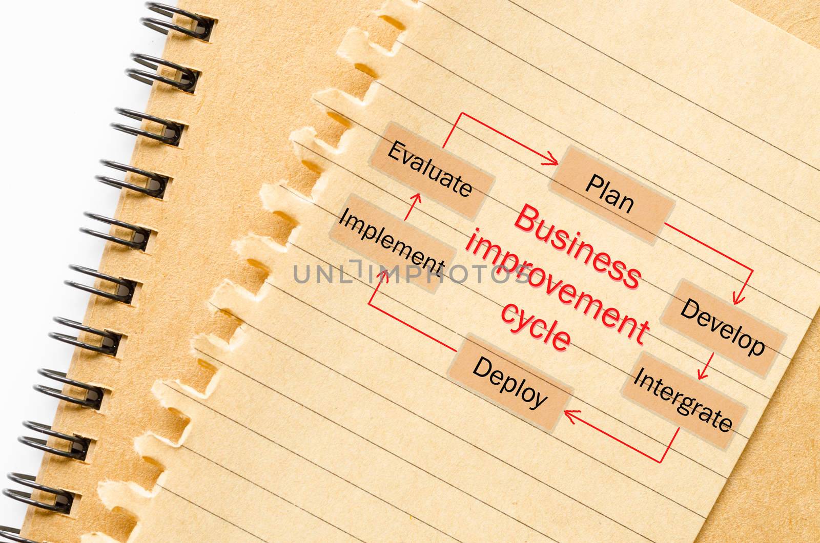 Business improvement cycle process, business concept for presentations and reports.