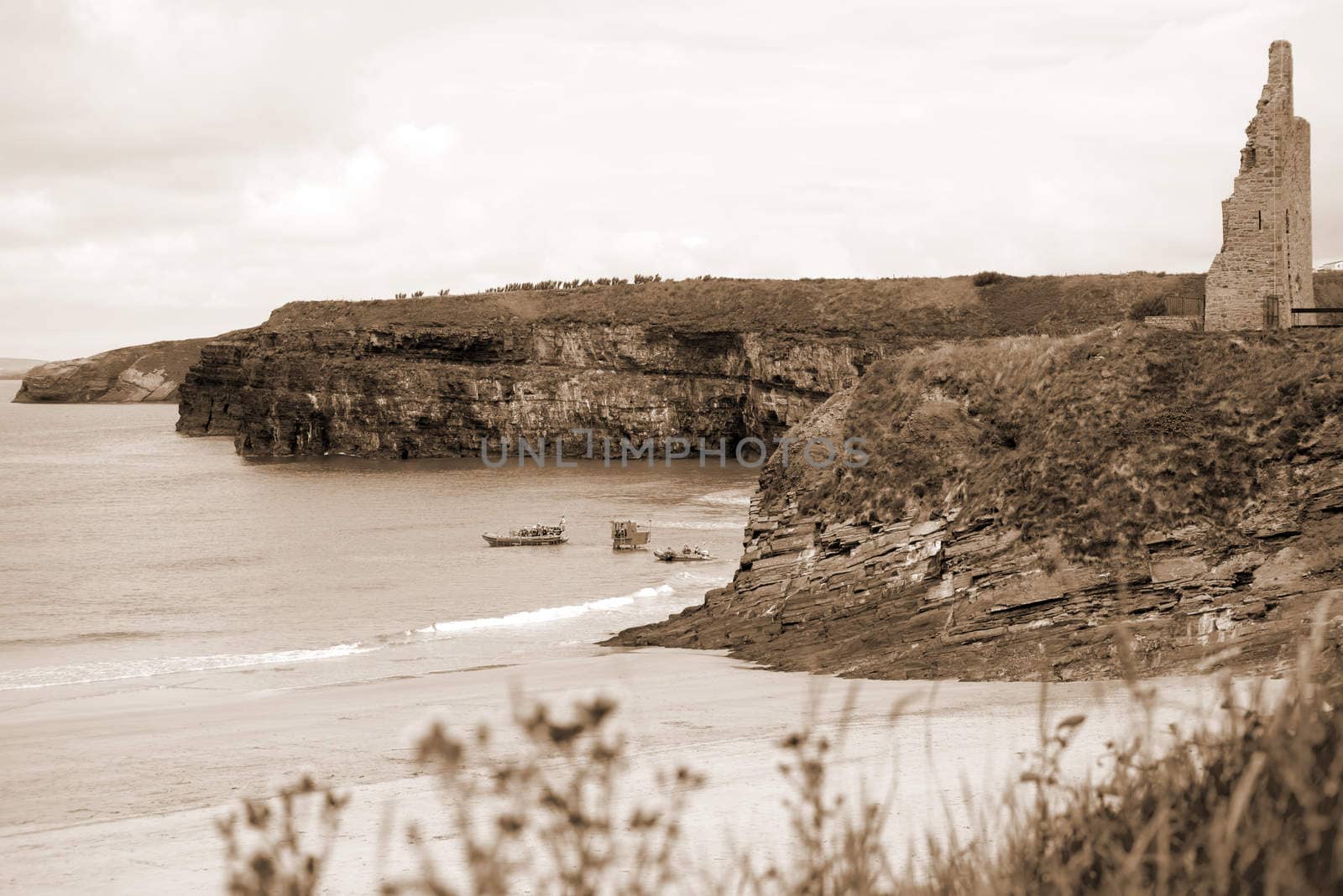 Ballybunion Sea & Cliff Rescue Service at ballybunion cliffs castle and beach of county kerry ireland