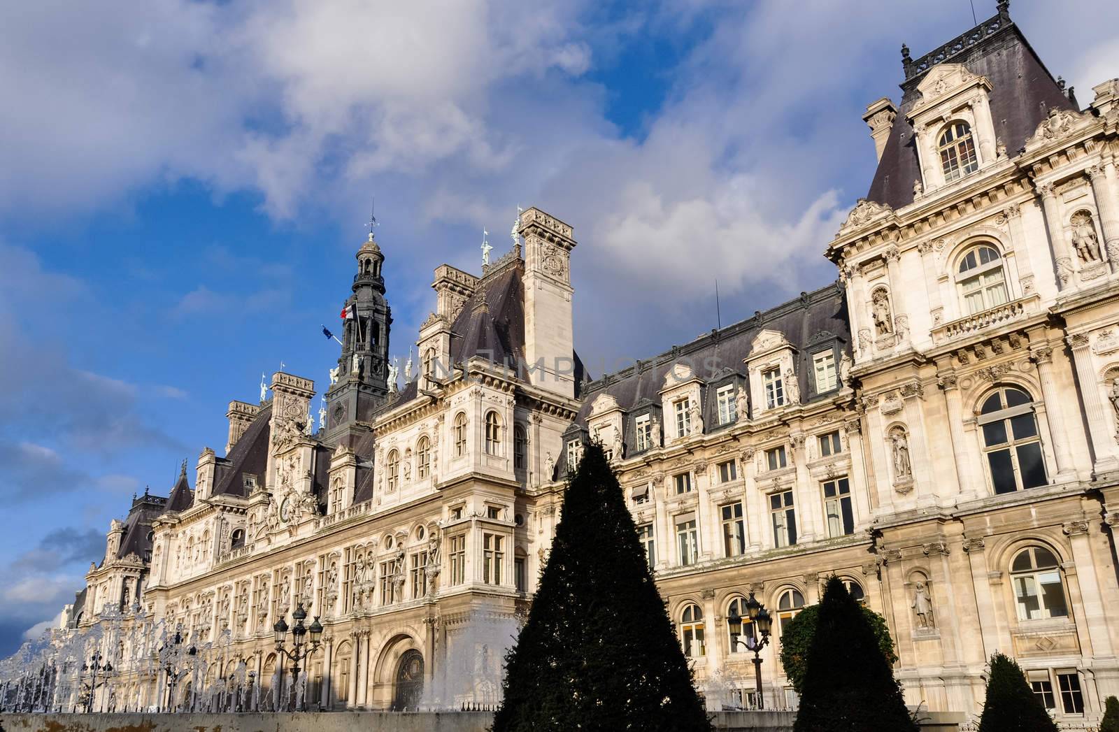 The Hotel de Ville (city hall) in Paris, France