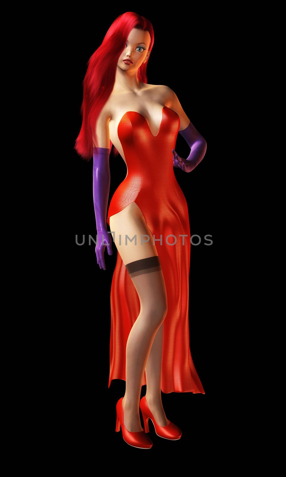 Digital 3D Illustration of a glamorous Female