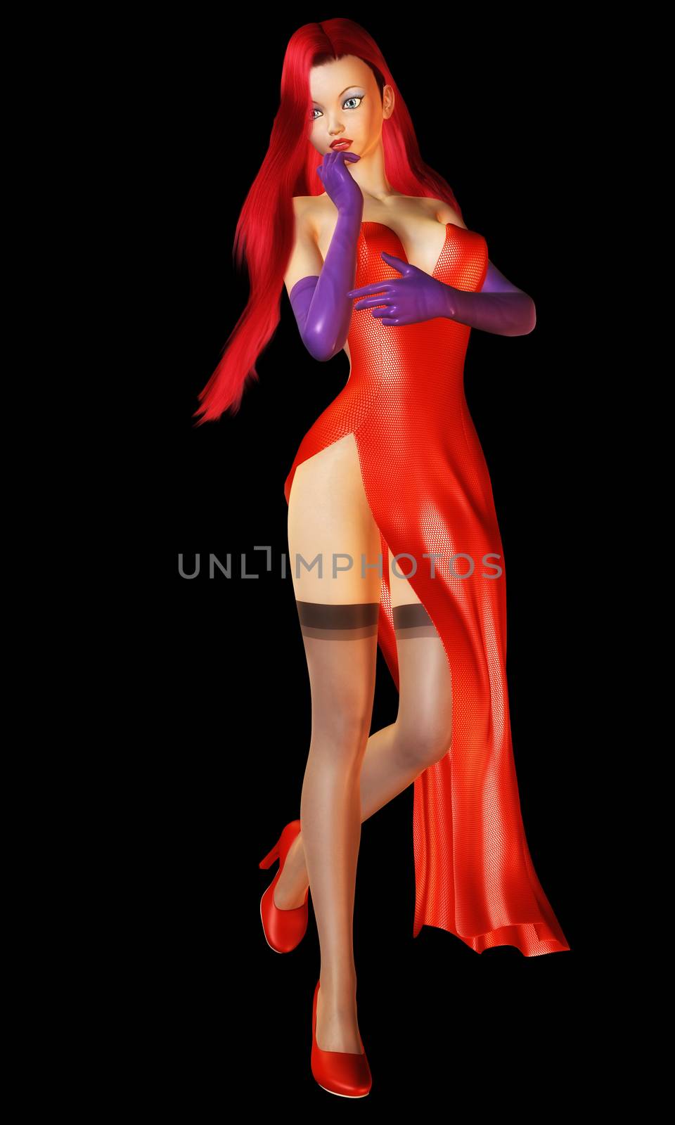 Digital 3D Illustration of a glamorous Female