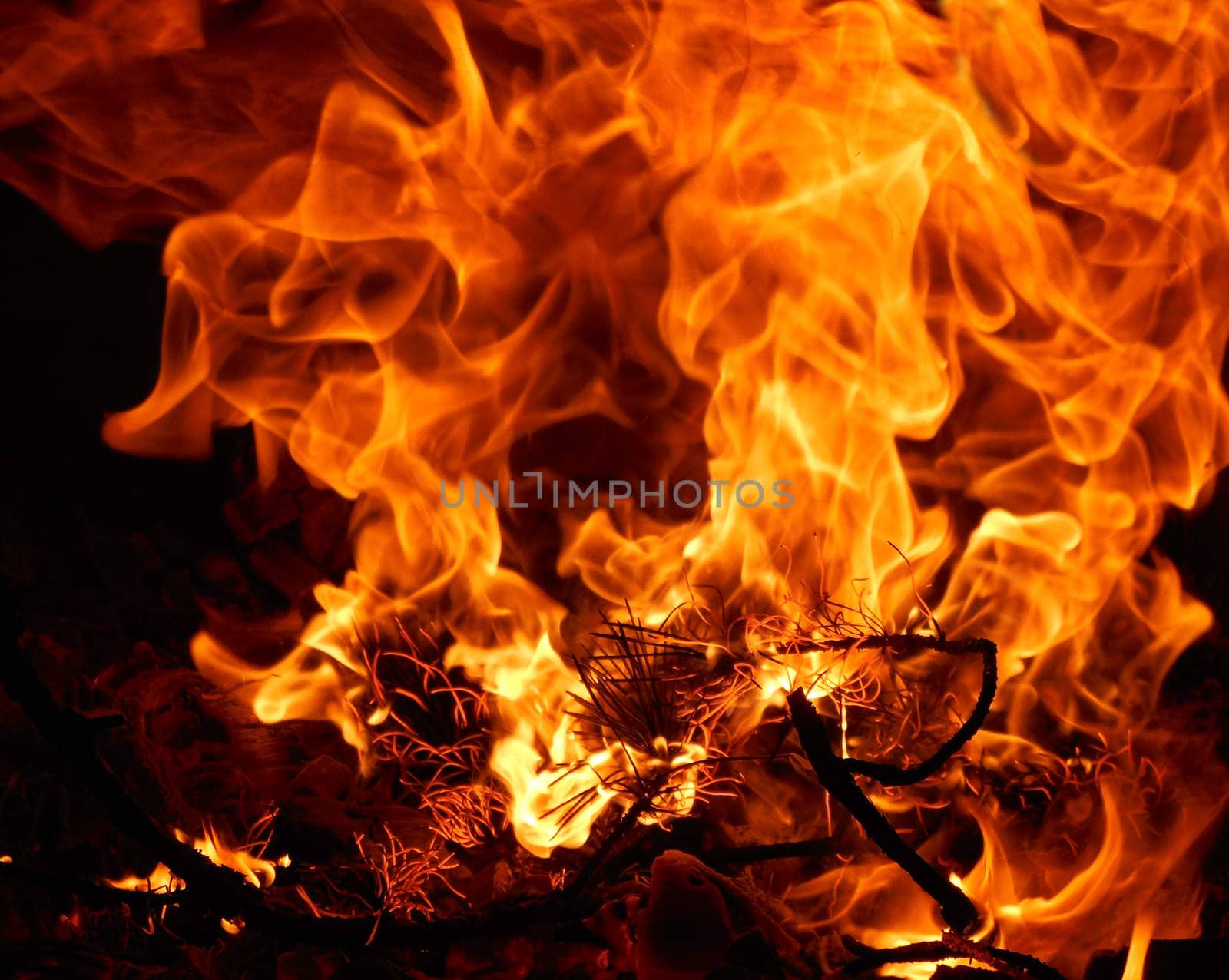 the fire in the stove in Russian Karelia, February, 2015