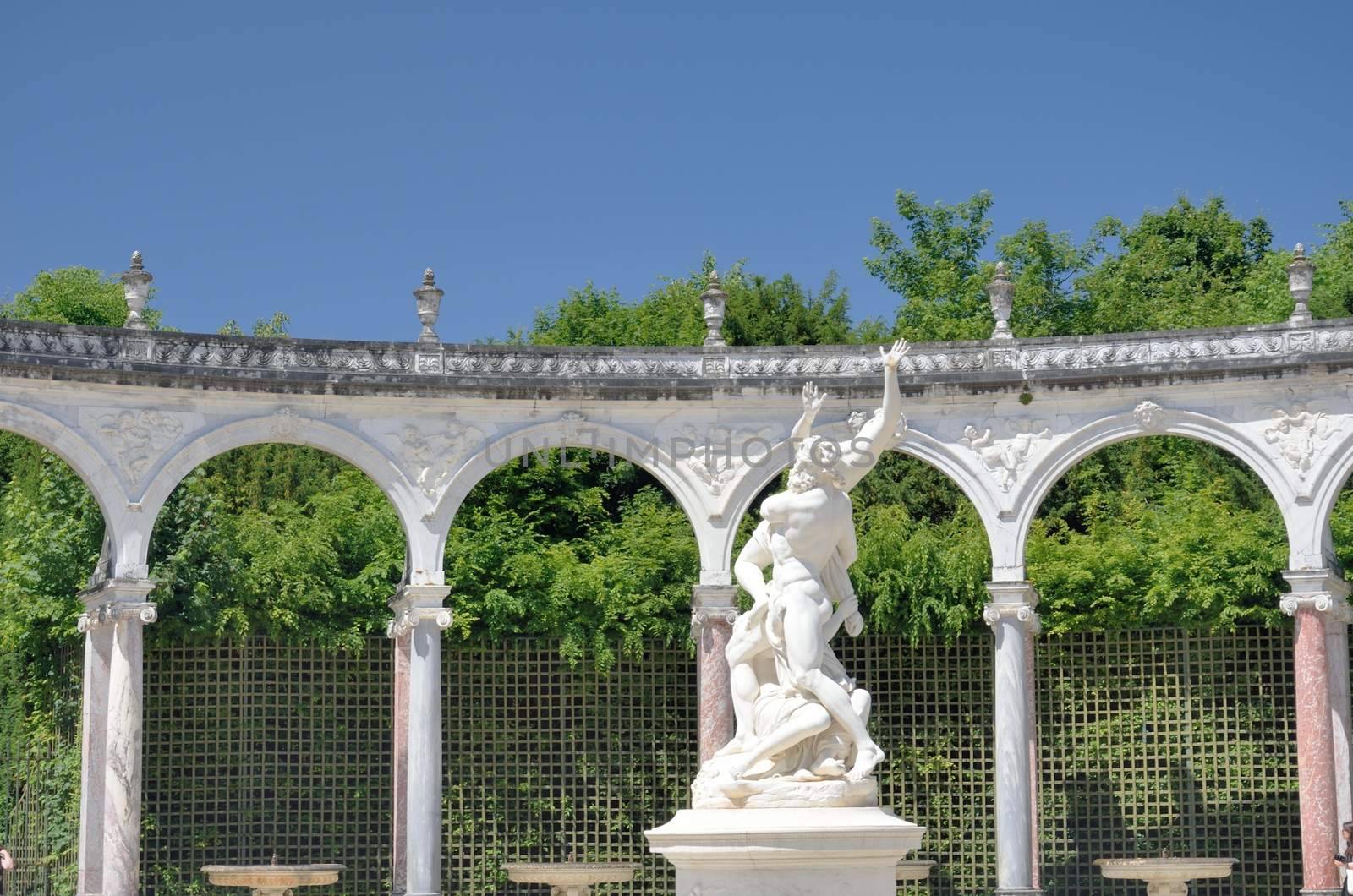 Statue in classical french garden