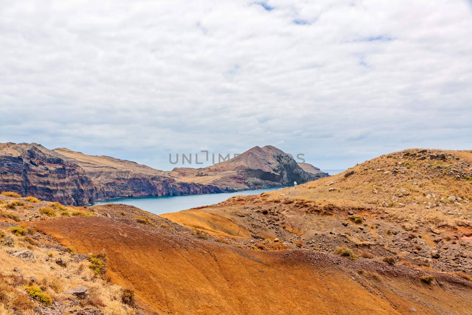 View of rock gate Ponta do Furado - the most easterly point on Madeira