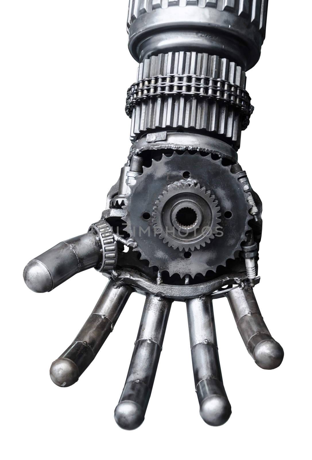Hand of Metallic cy-ber or robot. by Gamjai