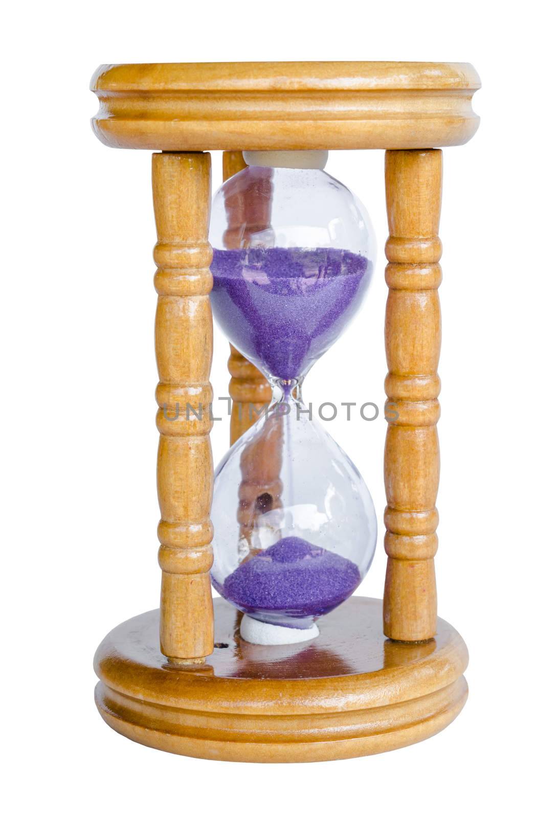 Wood hour-glass with violet sand. by Gamjai